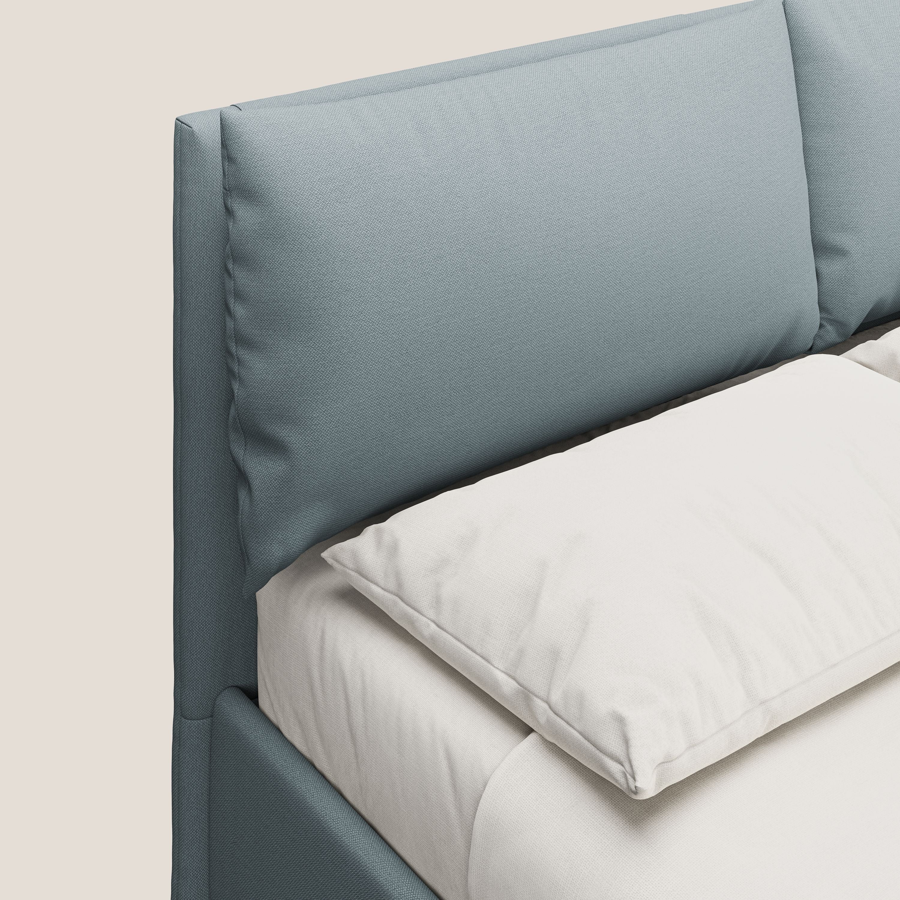 Elsa letto imbottito con vano contenitore in tessuto smacchiabile T05 carta da zucchero - divani.store