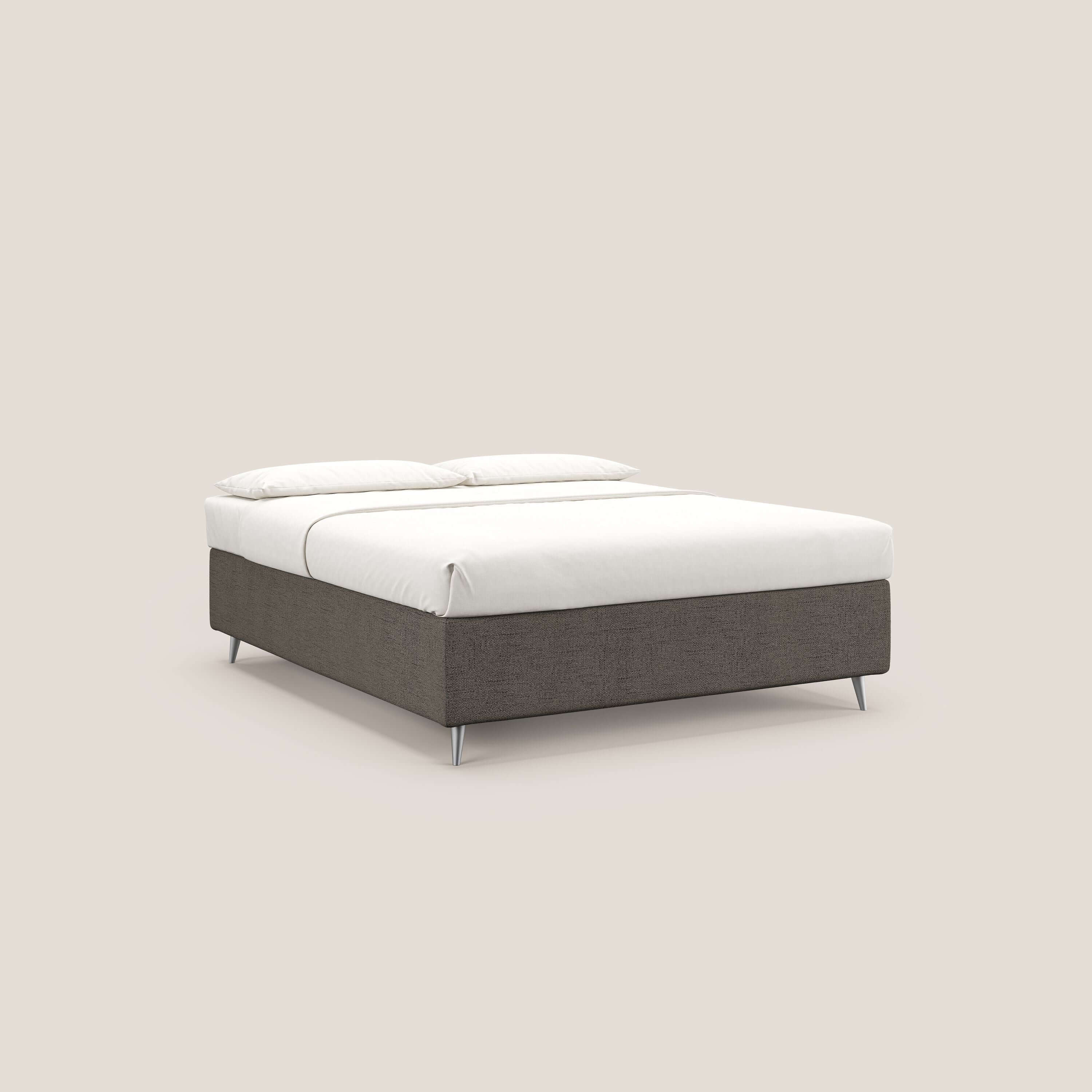 Febe sommier compatto con grande capienza del contenitore in tessuto impermeabile T03 talpa - divani.store