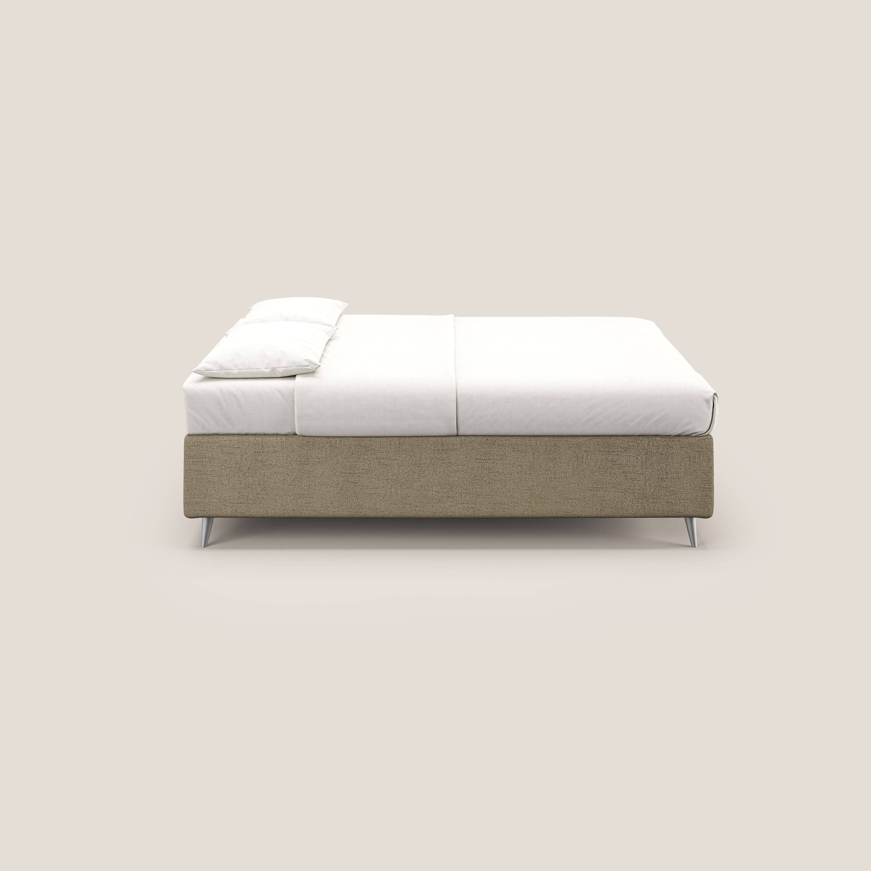 Febe sommier compatto con grande capienza del contenitore in tessuto impermeabile T03 marrone - divani.store