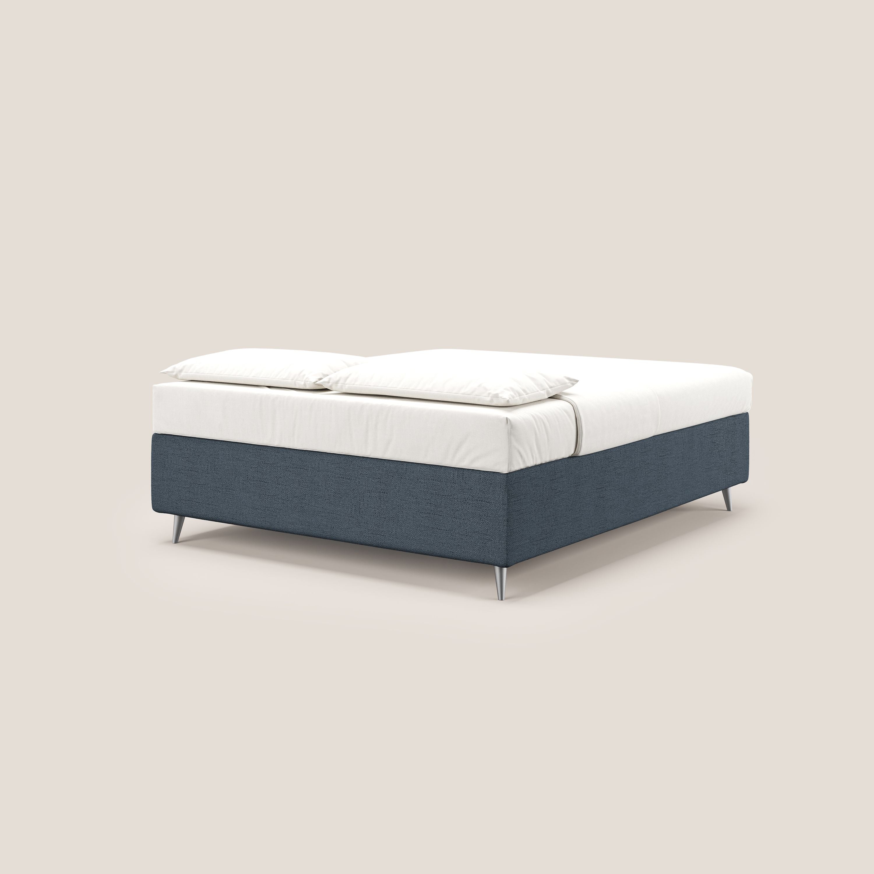 Febe sommier compatto con grande capienza del contenitore in tessuto impermeabile T03 blu - divani.store
