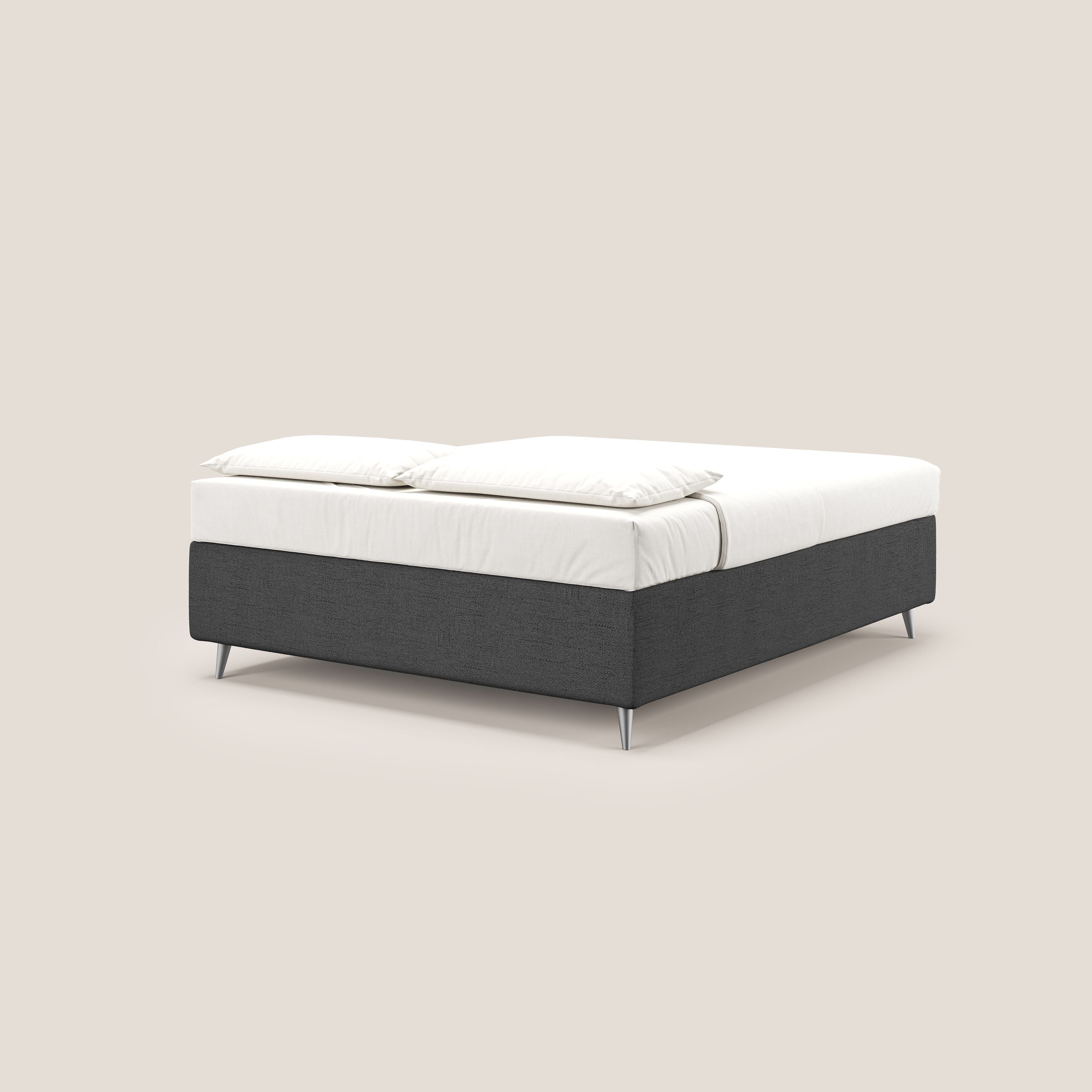 Febe sommier compatto con grande capienza del contenitore in tessuto impermeabile T03 grigio - divani.store