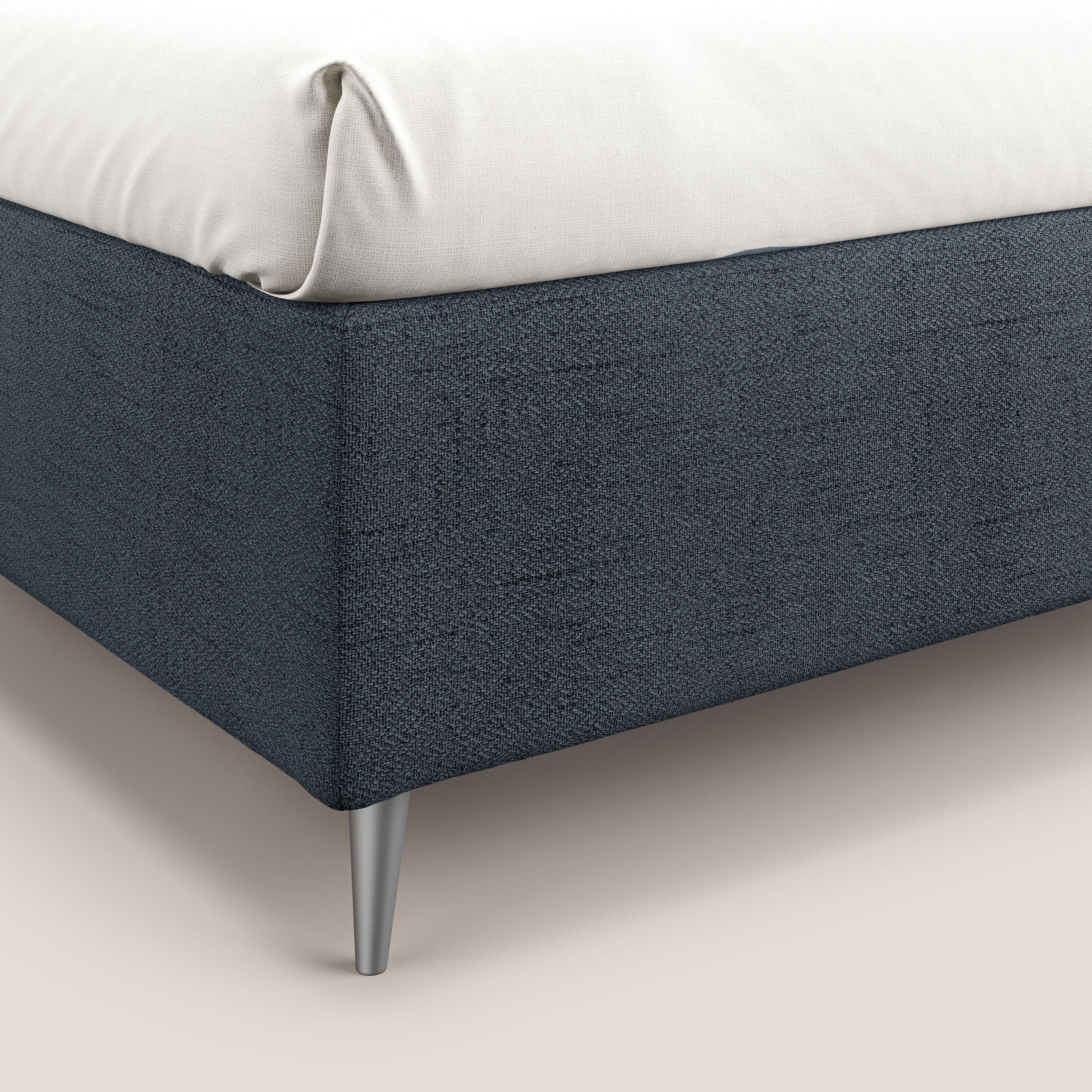 Febe sommier compatto con grande capienza del contenitore in tessuto impermeabile T03 blu - divani.store