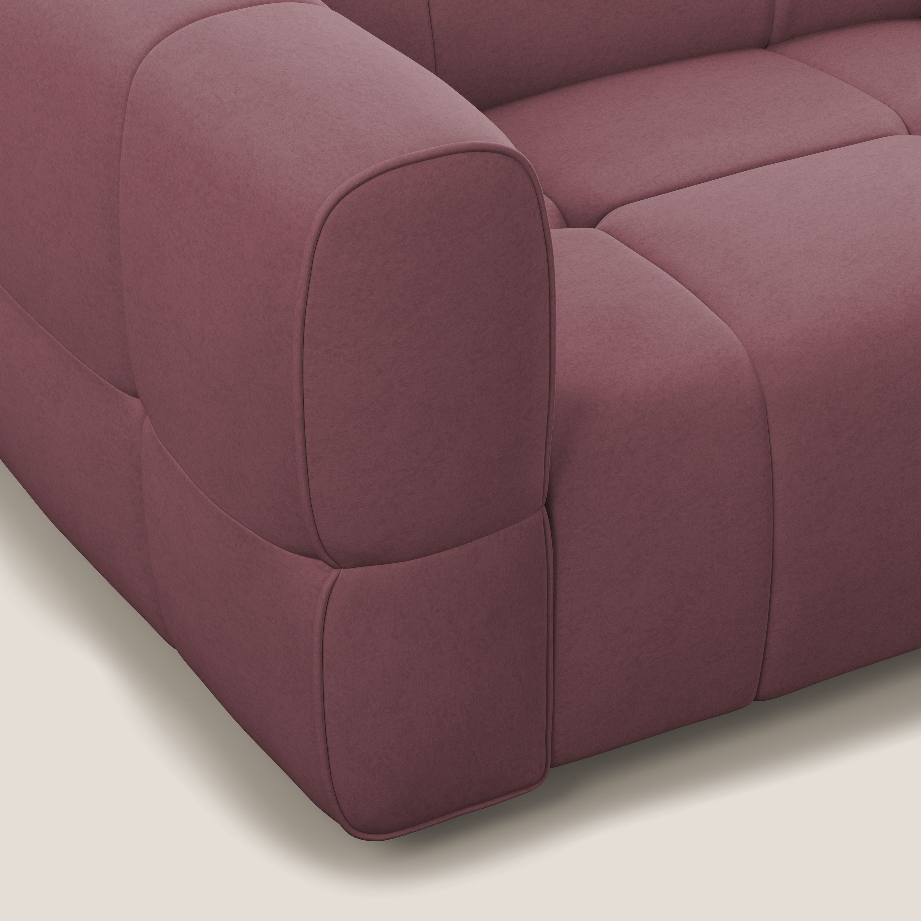 Giotto Divano con terminale e opzione relax elettrico in microfibra effetto velluto impermeabile T09 - divani.store