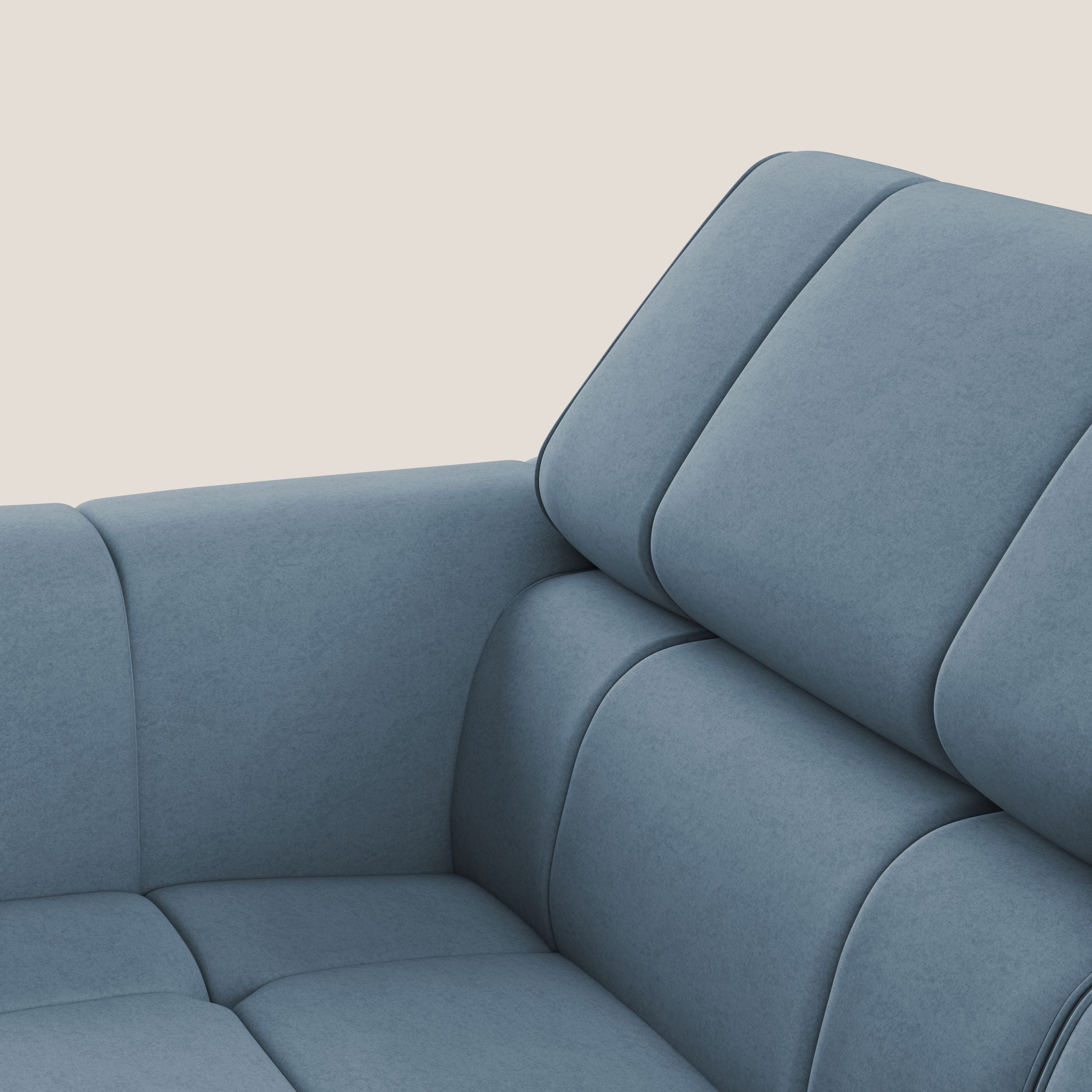 Giotto Divano con terminale e opzione relax elettrico in microfibra effetto velluto impermeabile T09 - divani.store