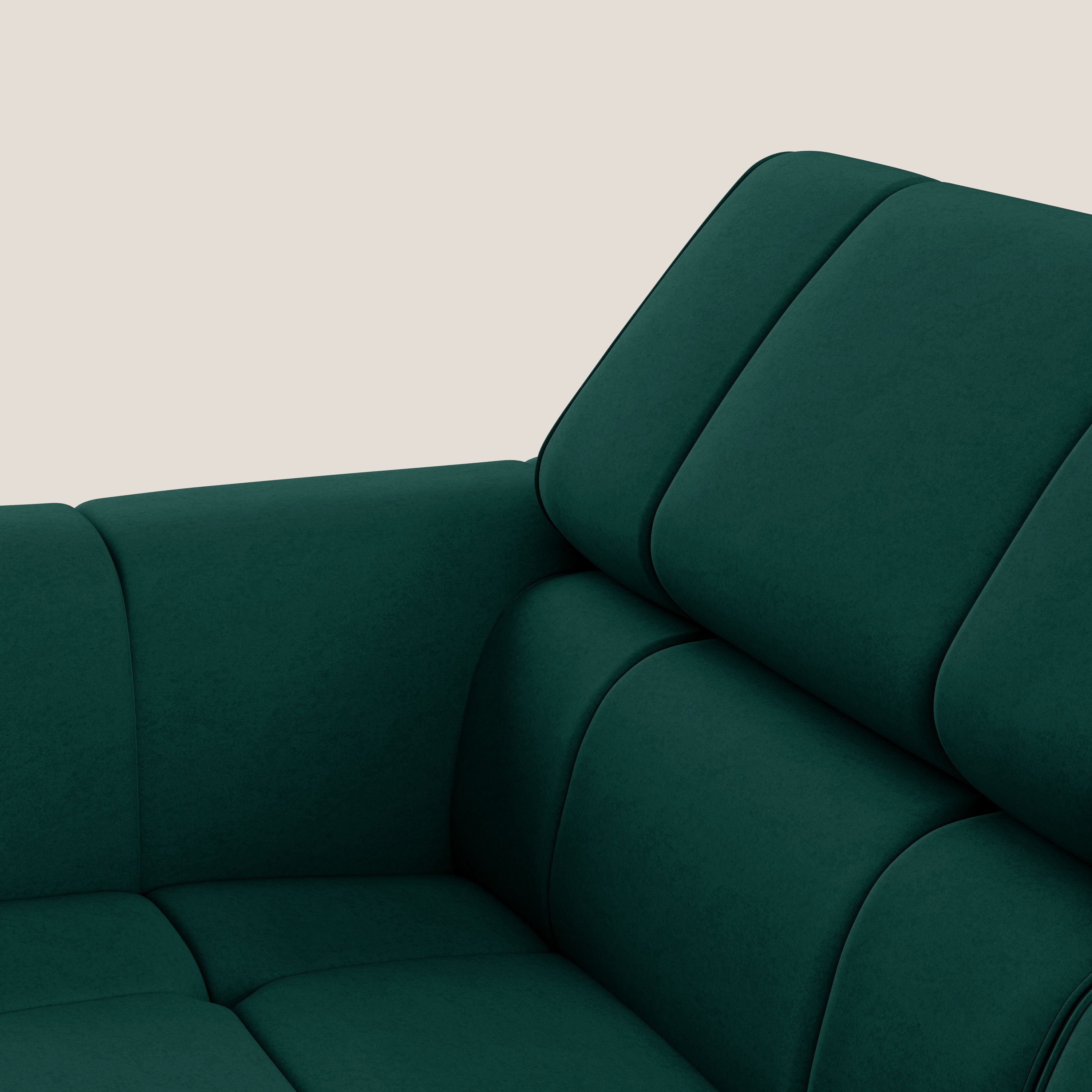 Giotto Divano con terminale e opzione relax elettrico in microfibra effetto velluto impermeabile T09 - divani.store