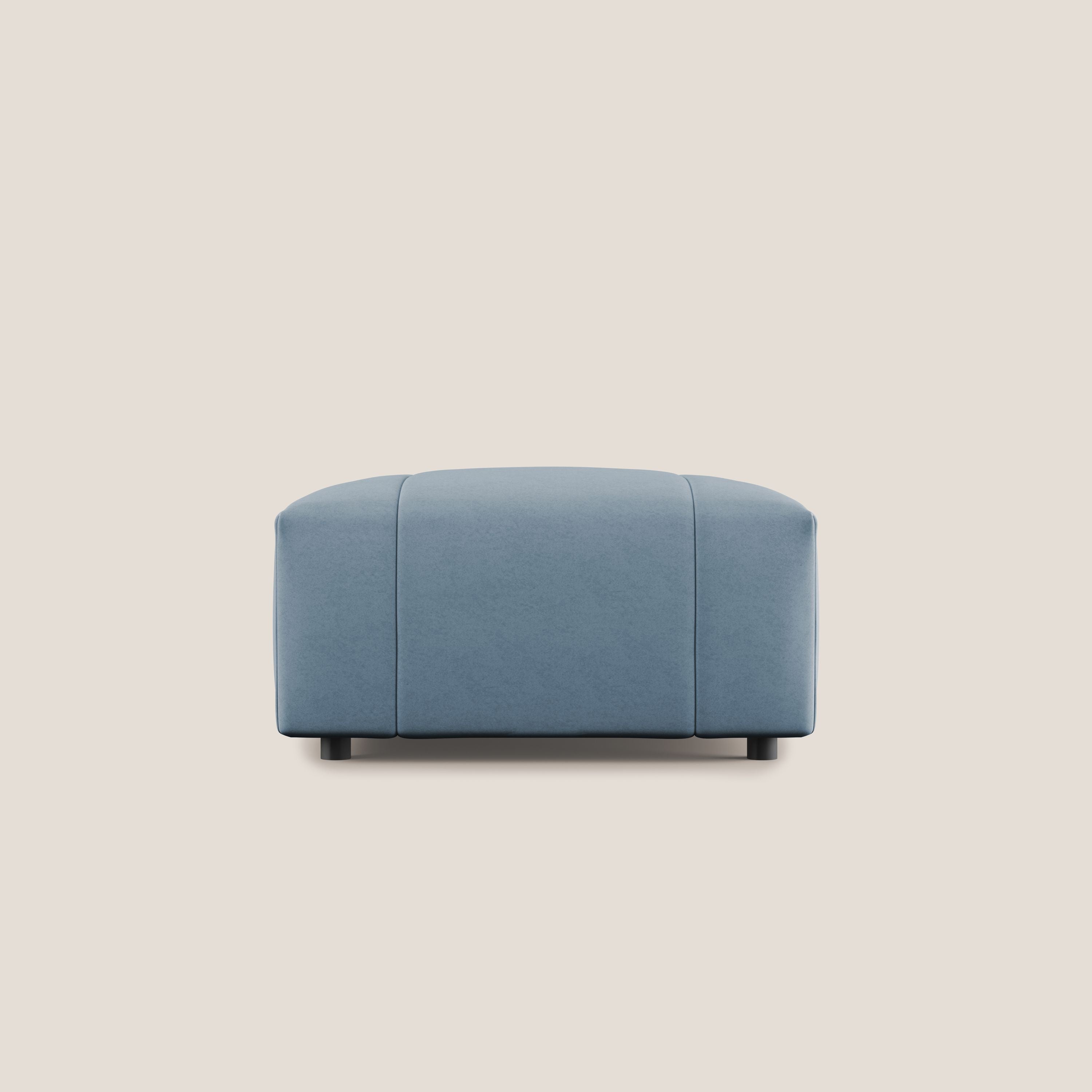 Giotto pouf in morbida microfibra effetto velluto impermeabile idrorepellente T09 carta da zucchero - divani.store