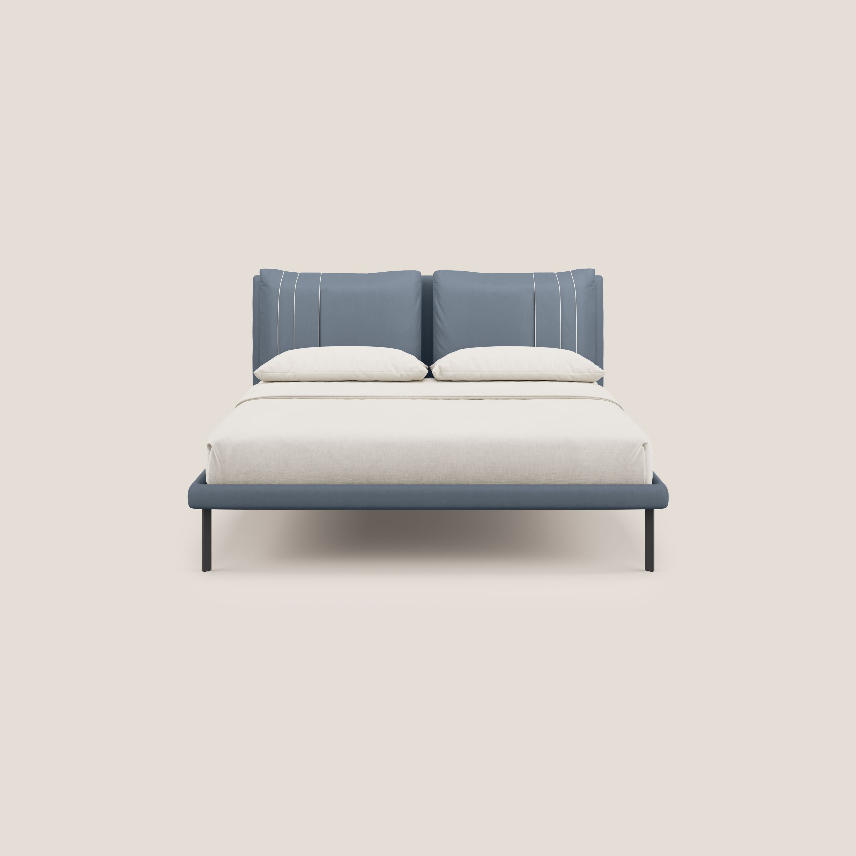 Giselle letto moderno con cuscini testata regolabili con tasche in microfibra impermeabile T11 carta da zucchero - divani.store
