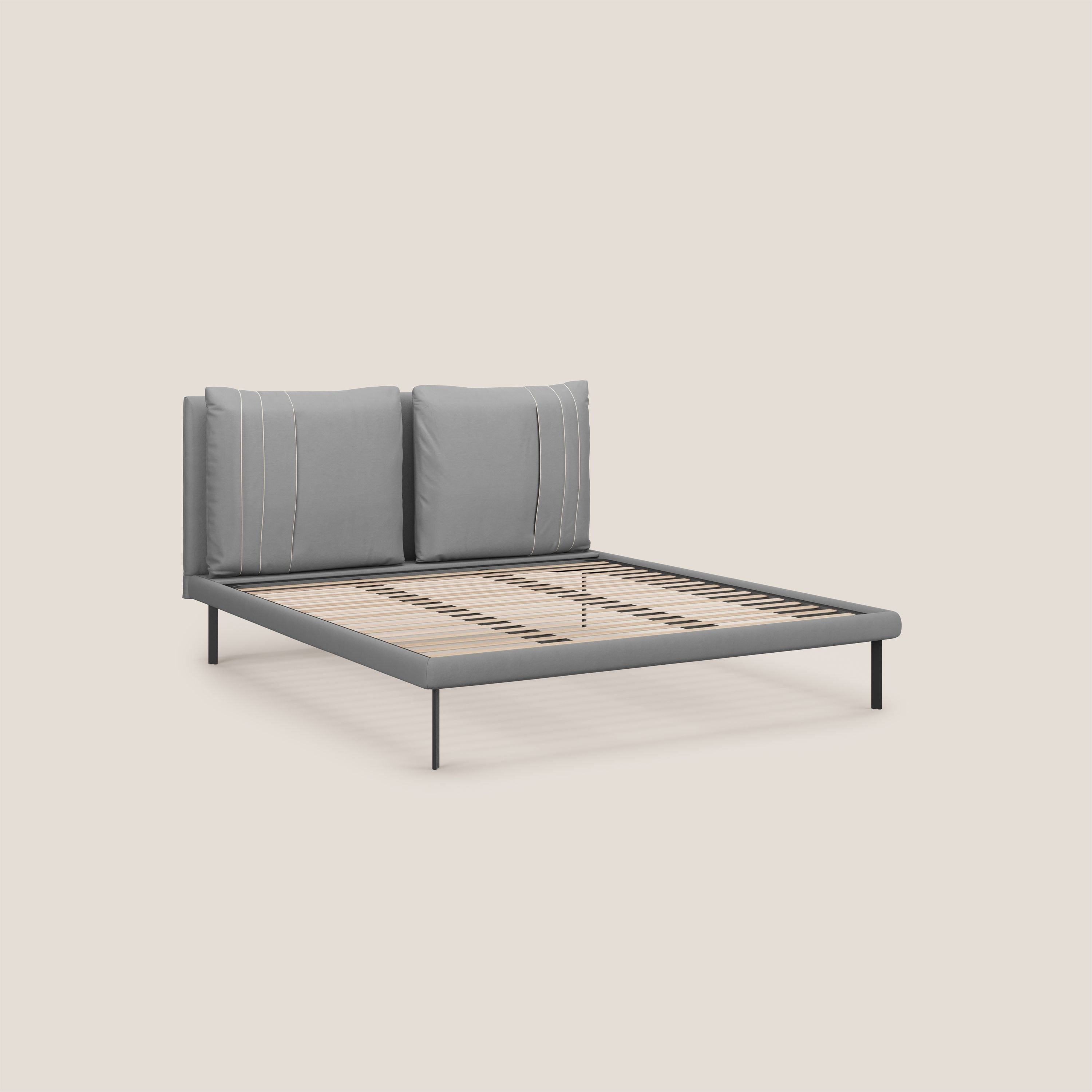 Giselle letto moderno con cuscini testata regolabili con tasche in microfibra impermeabile T11 grigio - divani.store