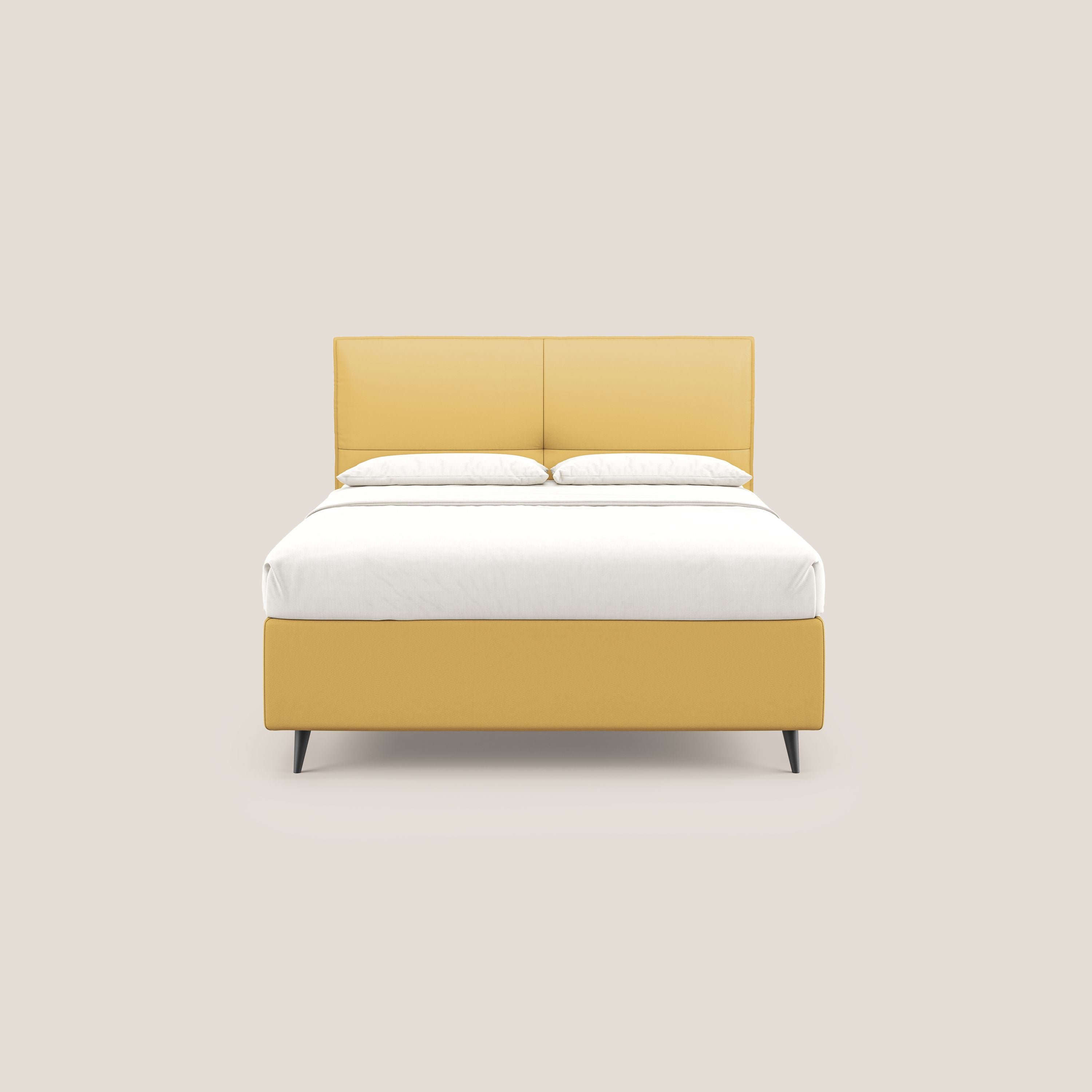 Greta letto contenitore dimensioni SLIM con testata trapuntata in ecopelle impermeabile T04 - divani.store