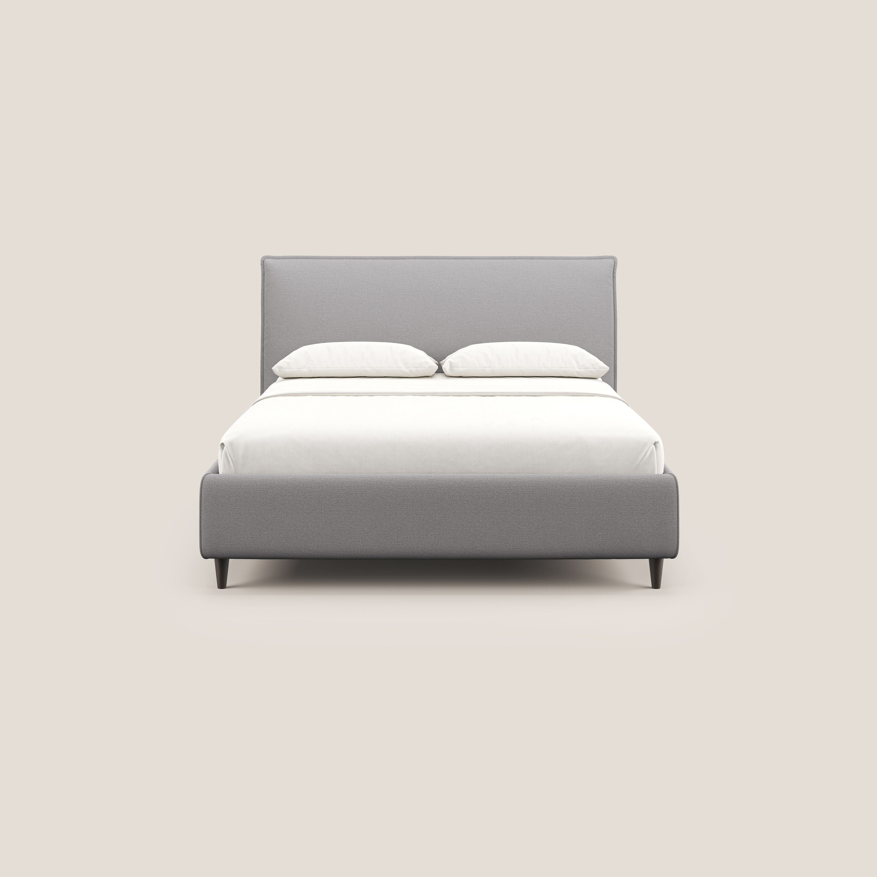 Hunter letto imbottito contenitore sfoderabile in tessuto impermeabile fiammato T19 grigio - divani.store