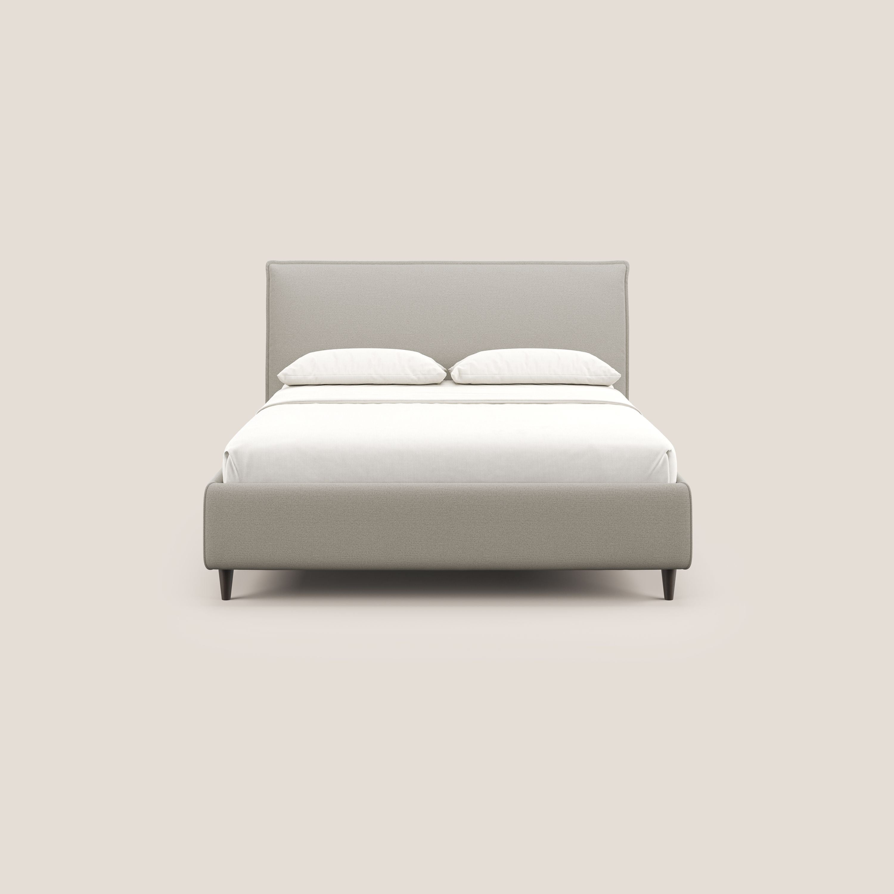 Hunter letto imbottito contenitore sfoderabile in tessuto impermeabile fiammato T19 panna - divani.store