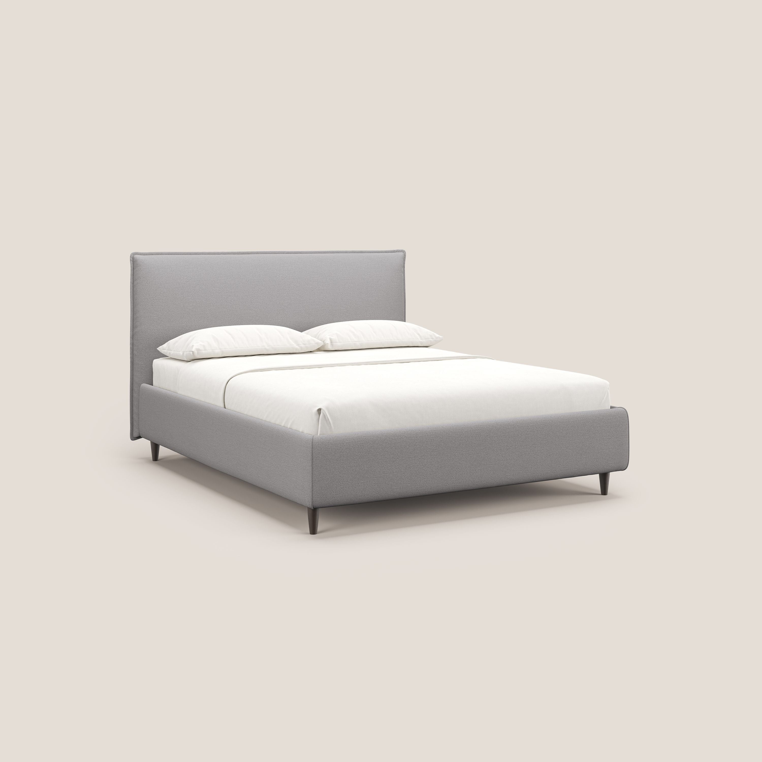 Hunter letto imbottito contenitore sfoderabile in tessuto impermeabile fiammato T19 grigio - divani.store