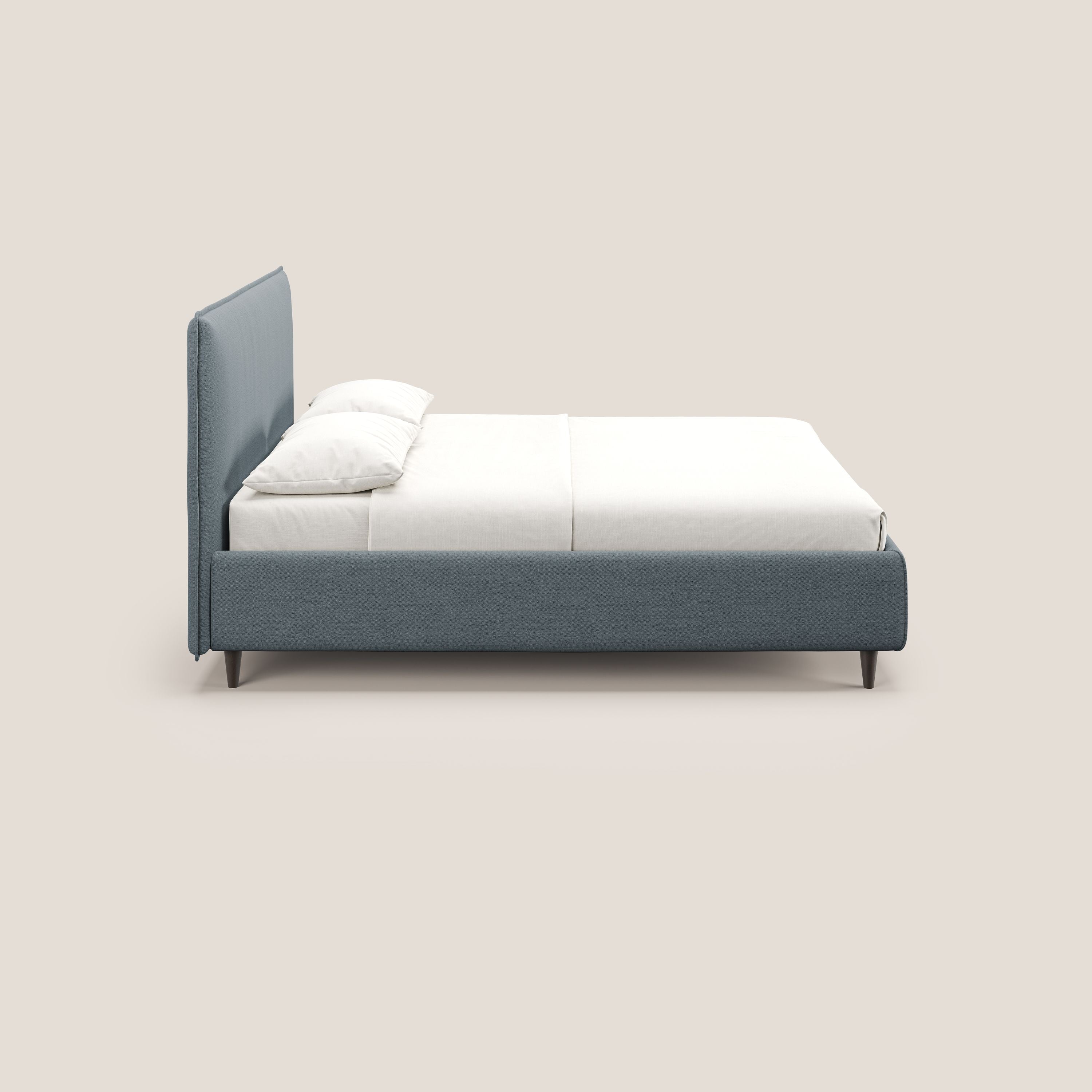 Hunter letto imbottito contenitore sfoderabile in tessuto impermeabile fiammato T19 carta da zucchero - divani.store