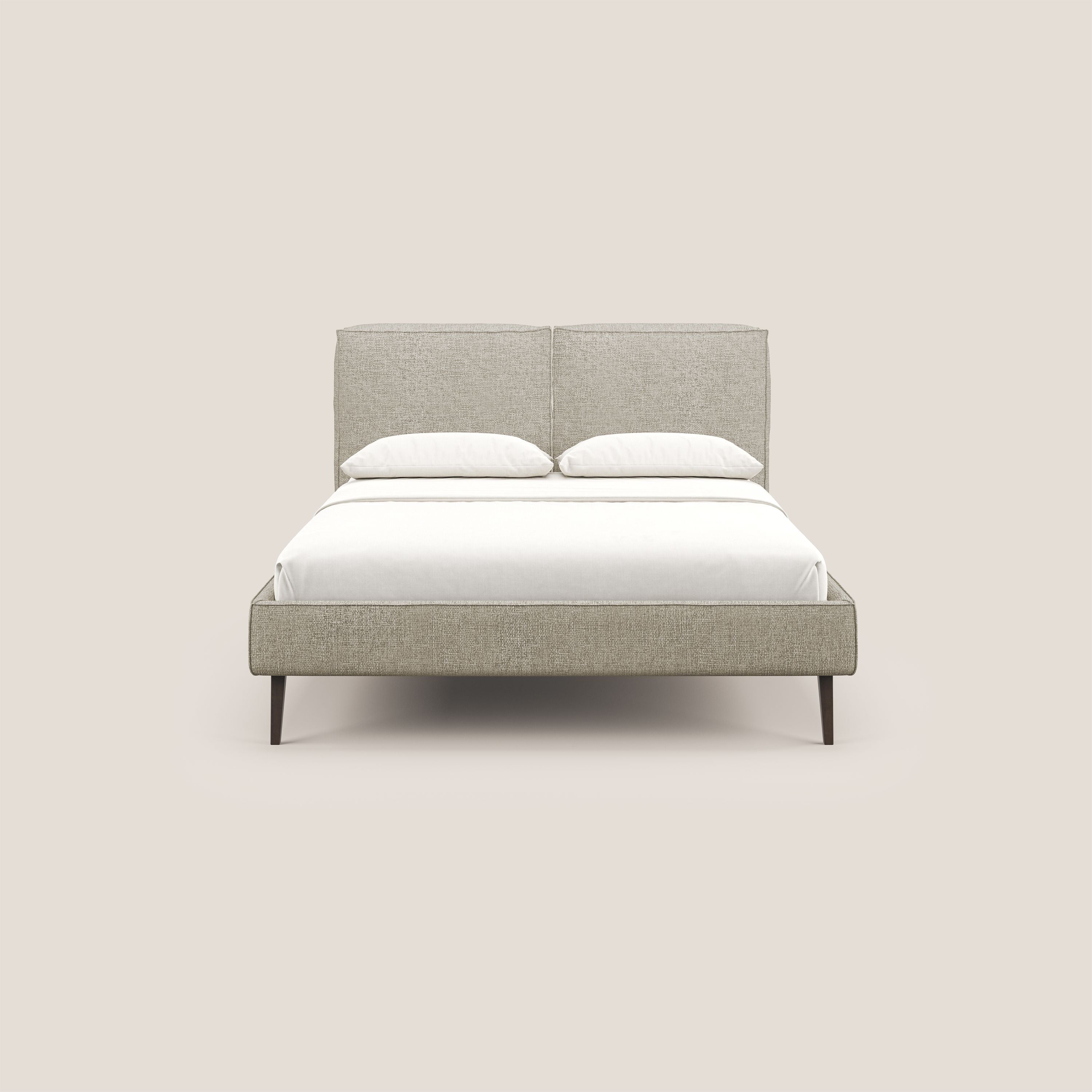 Isotta letto imbottito completamente sfoderabile in morbido tessuti impermeabile T10 tortora - divani.store
