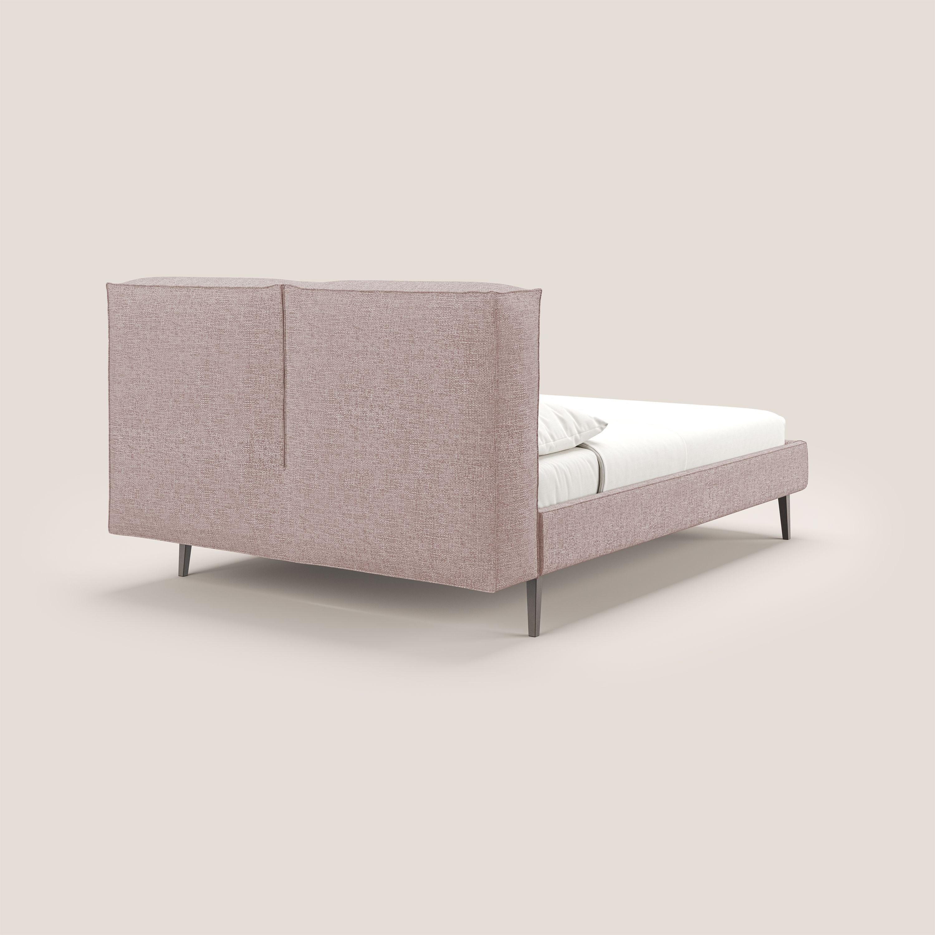 Isotta letto imbottito completamente sfoderabile in morbido tessuti impermeabile T10 rosa - divani.store