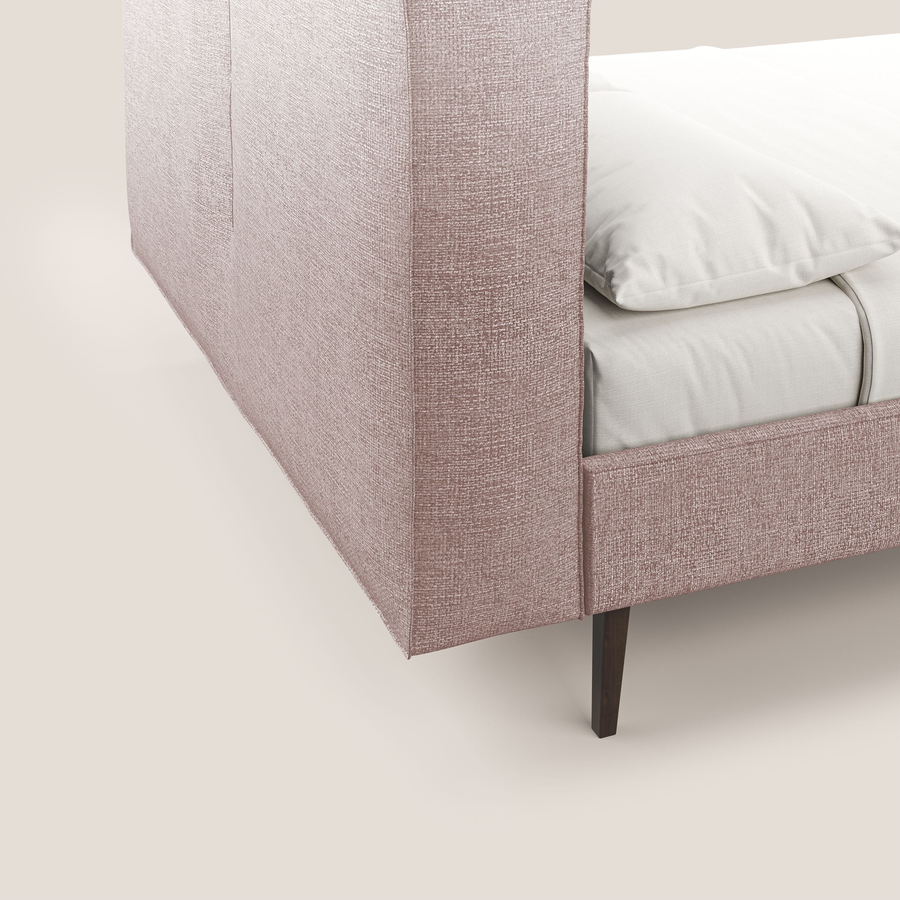 Isotta letto imbottito completamente sfoderabile in morbido tessuti impermeabile T10 rosa - divani.store