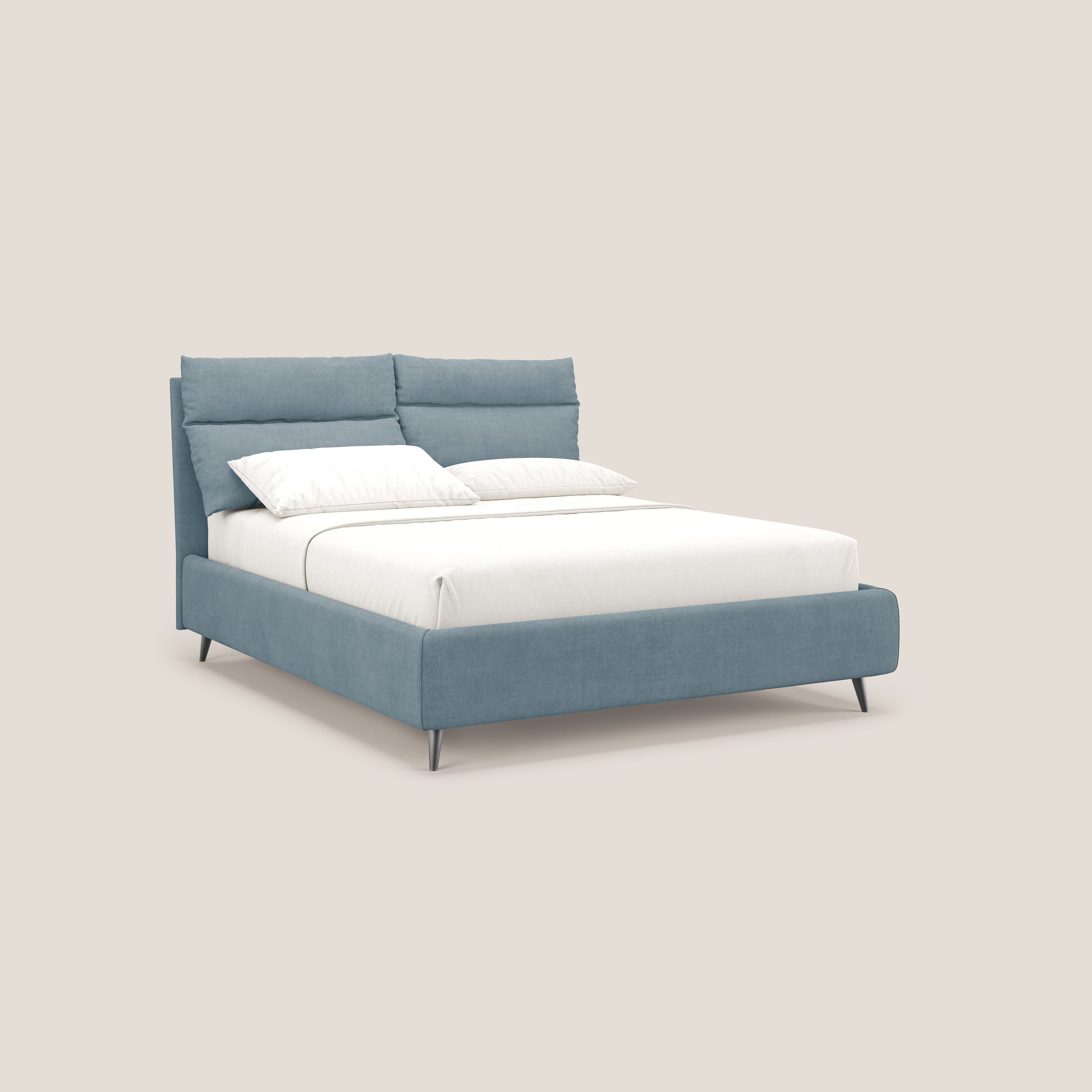 Jerry letto imbottito contenitore e cuscini reclinabili in tessuto smacchiabile T17 carta da zucchero - divani.store