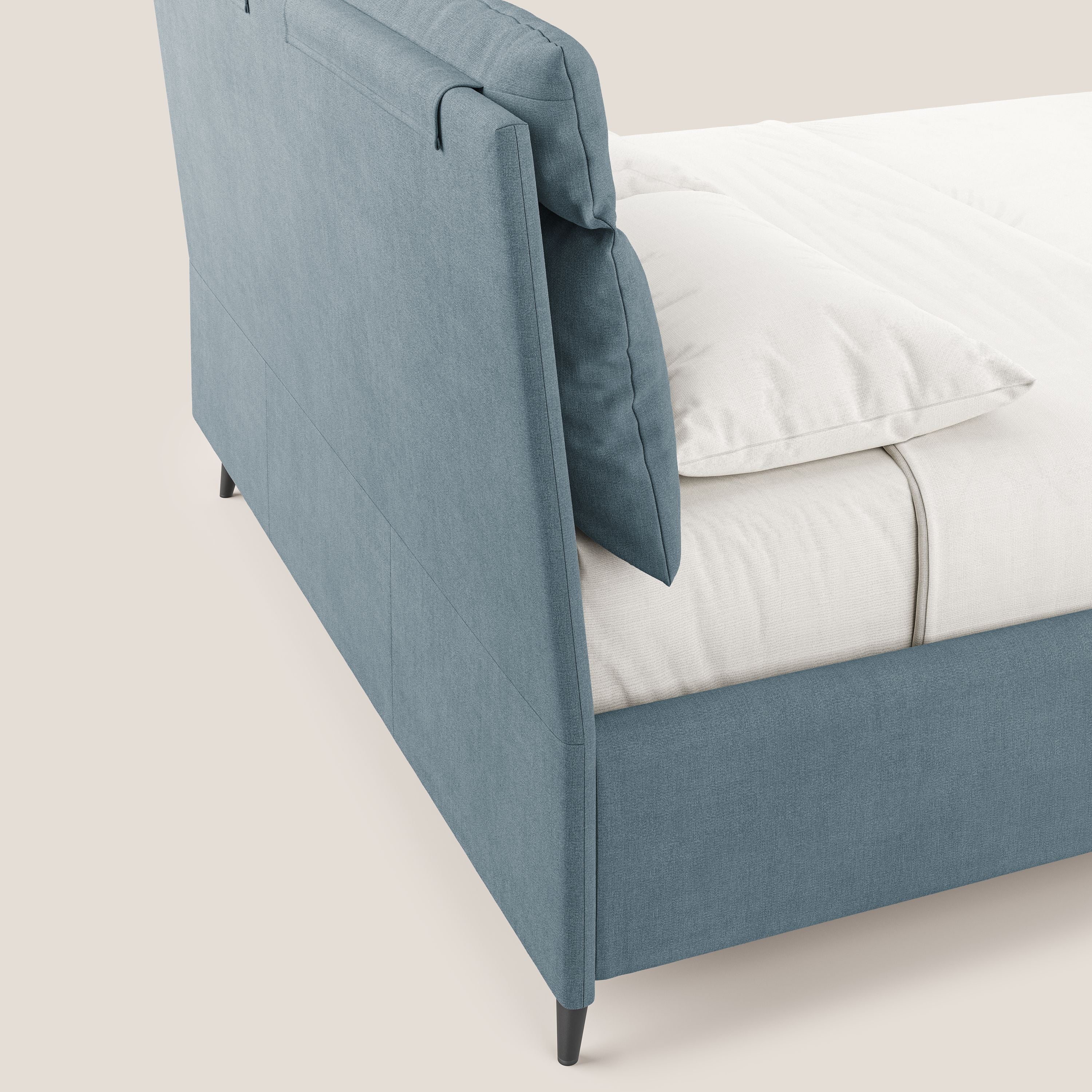 Jerry letto imbottito contenitore e cuscini reclinabili in tessuto smacchiabile T17 carta da zucchero - divani.store