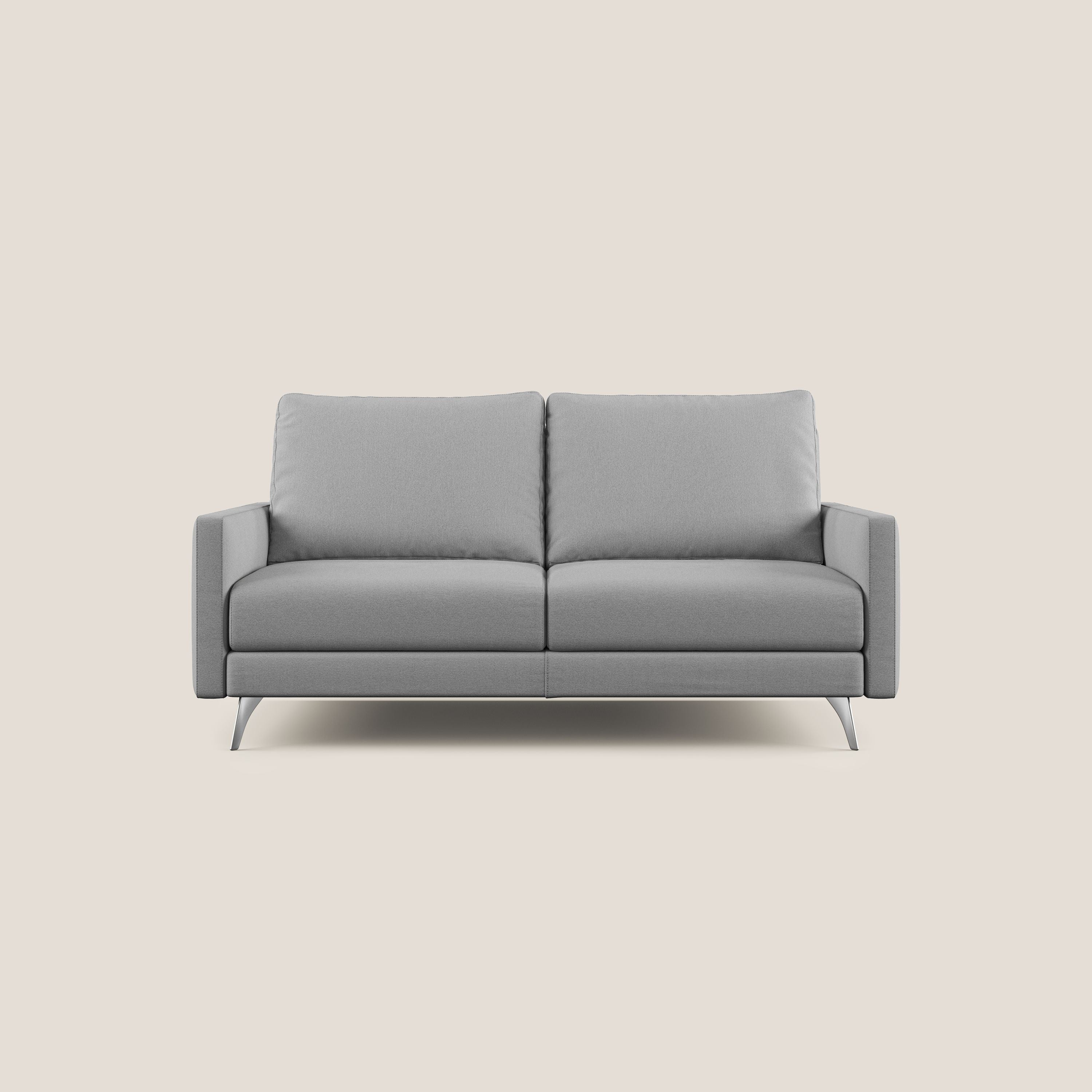 Klimt divano con sedute allungabili e schienali in piuma d'oca in tessuto smacchiabile T05 grigio - divani.store