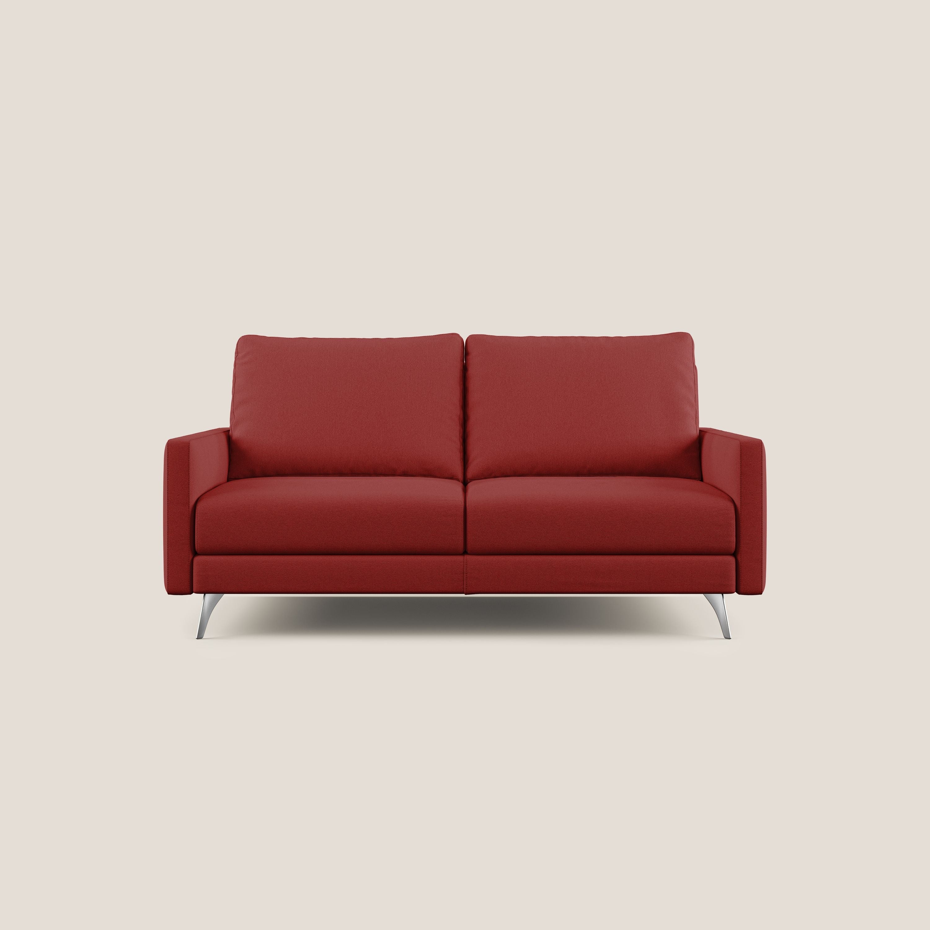 Klimt divano con sedute allungabili e schienali in piuma d'oca in tessuto smacchiabile T05 rosso - divani.store