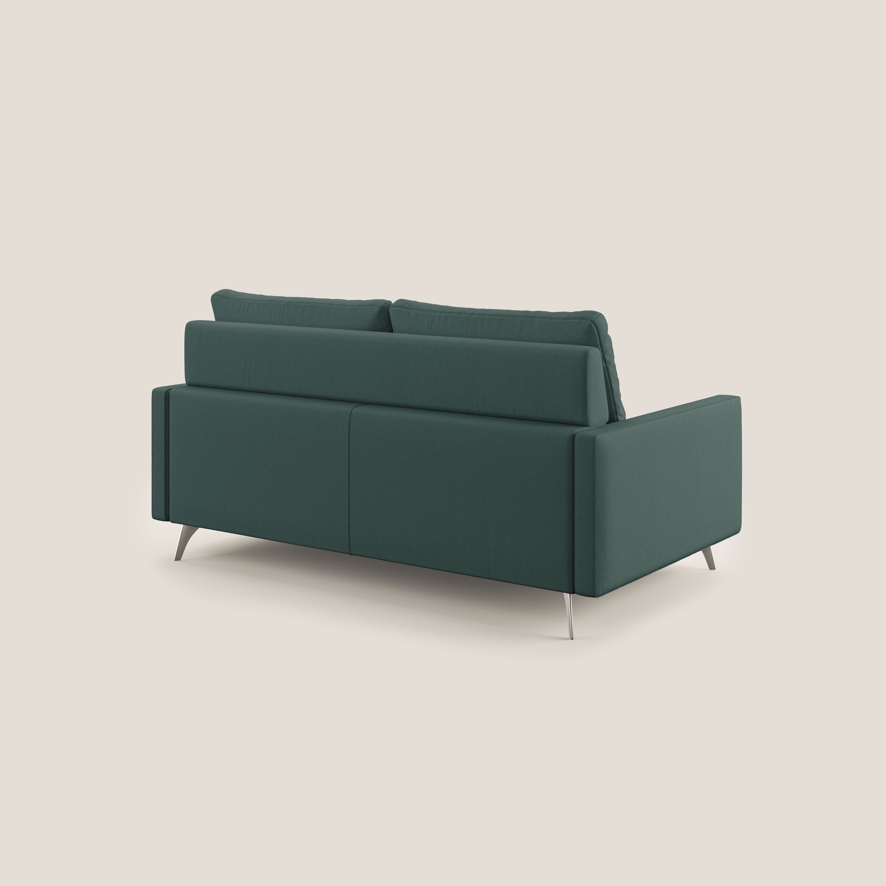 Klimt divano con sedute allungabili e schienali in piuma d'oca in tessuto smacchiabile T05 verde - divani.store