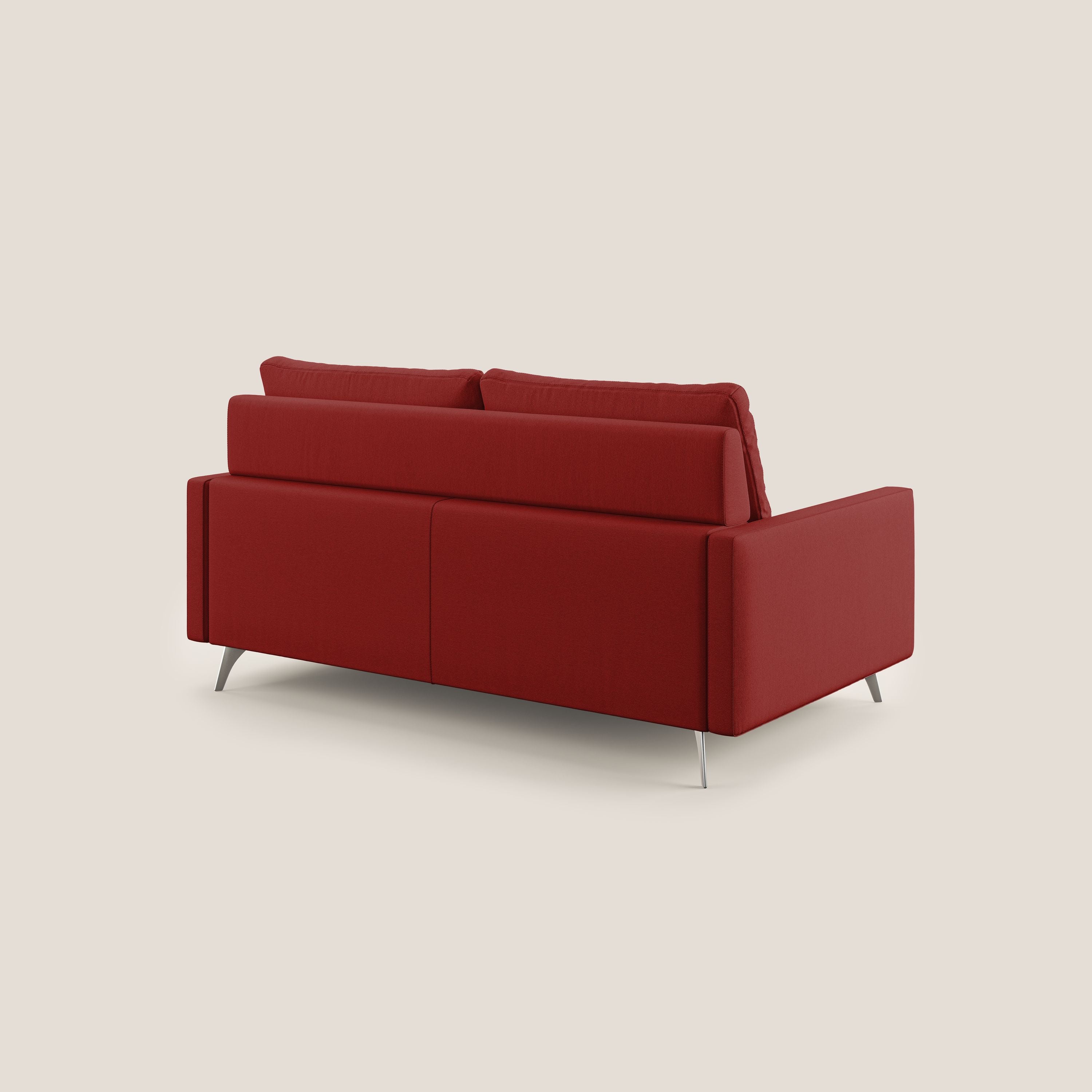 Klimt divano con sedute allungabili e schienali in piuma d'oca in tessuto smacchiabile T05 rosso - divani.store