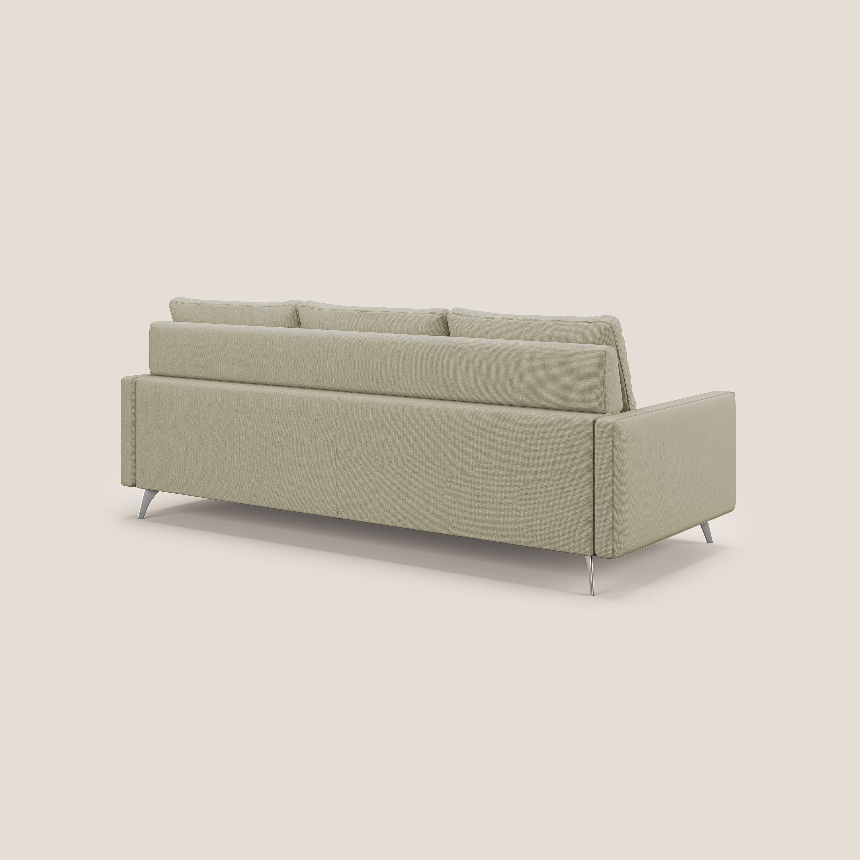 Klimt Divano angolare con sedute scorrevoli in tessuto morbido smacchiabile T05 panna - divani.store