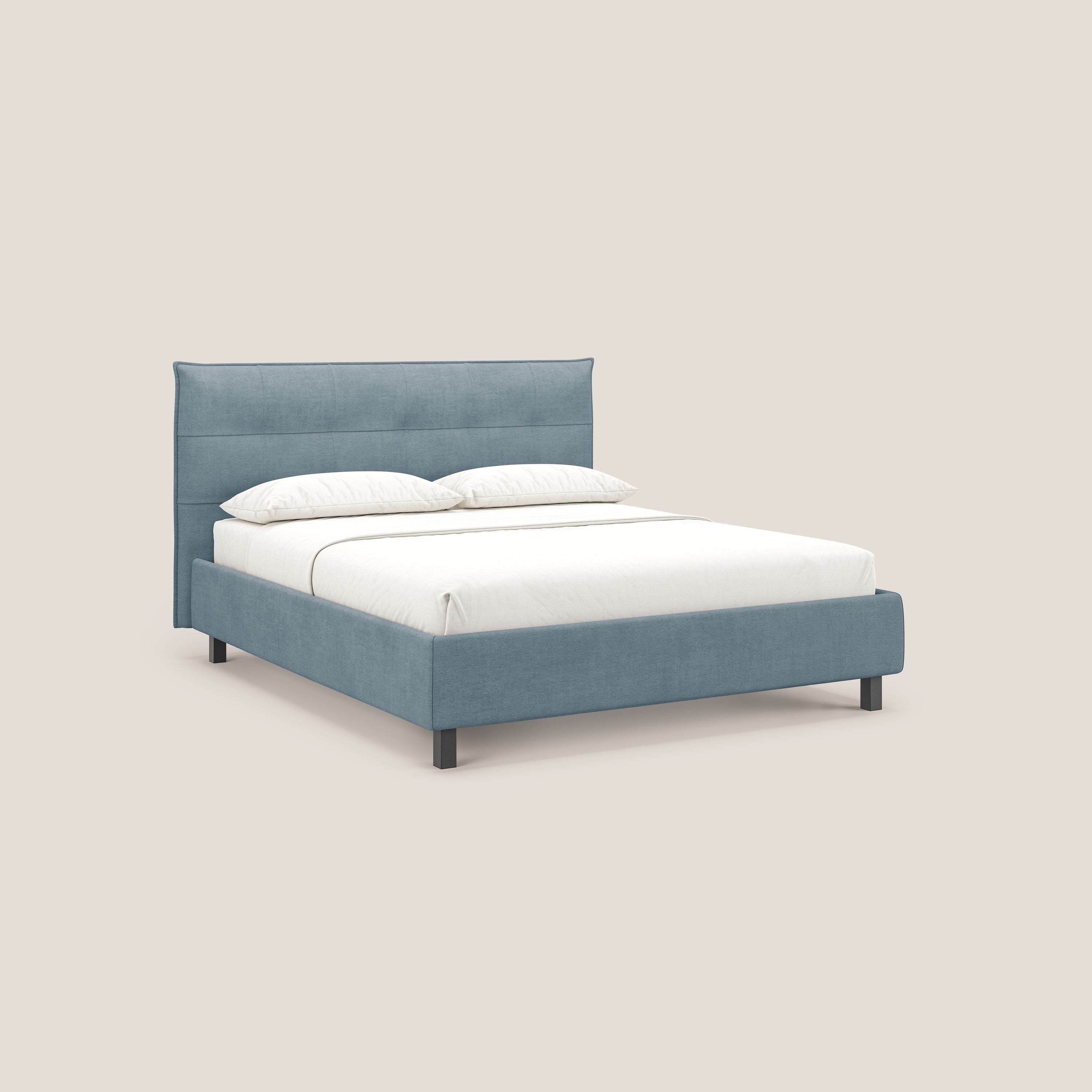 Liam letto contenitore con testata trapuntata in tessuto smacchiabile T17 carta da zucchero - divani.store