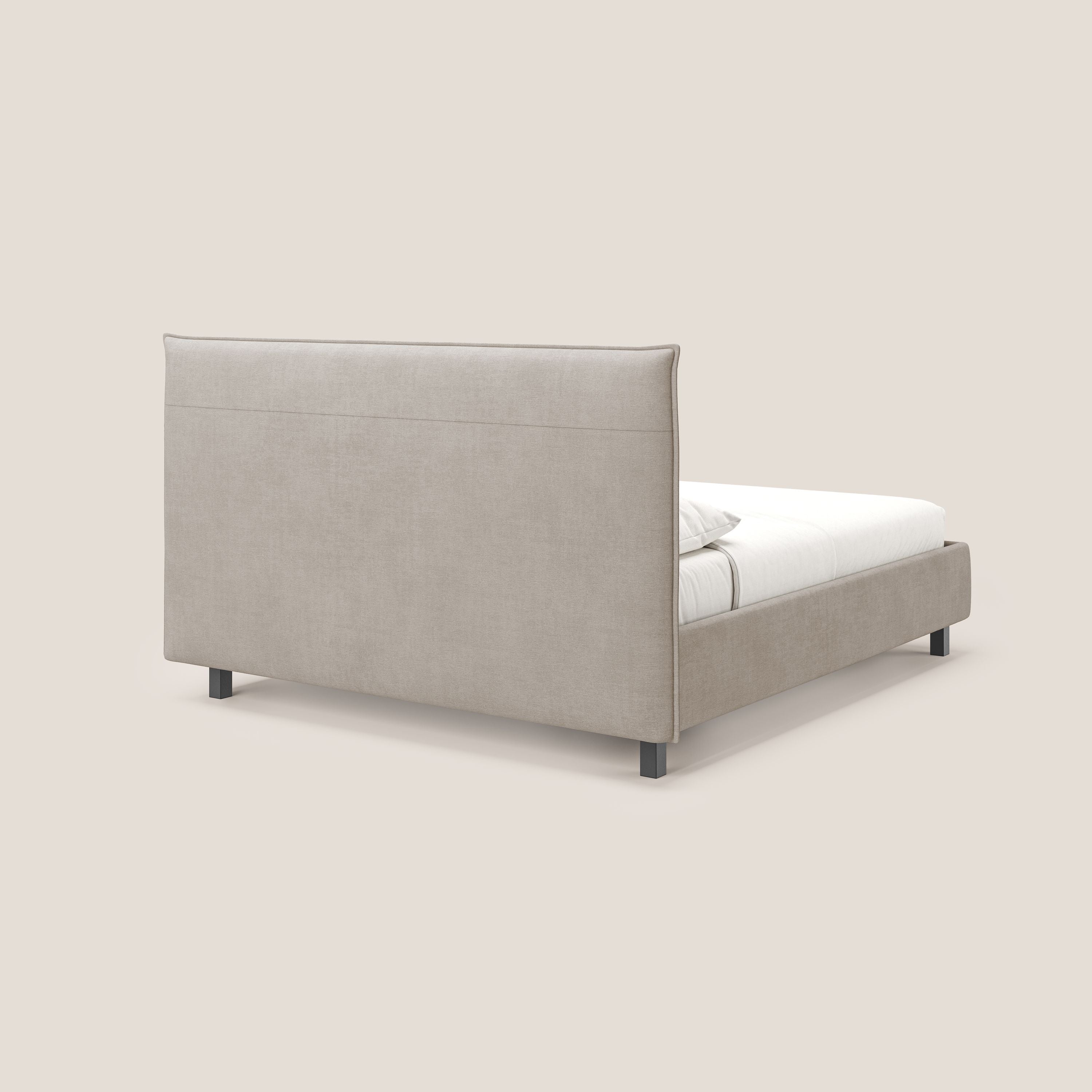 Liam letto contenitore con testata trapuntata in tessuto smacchiabile T17 beige - divani.store