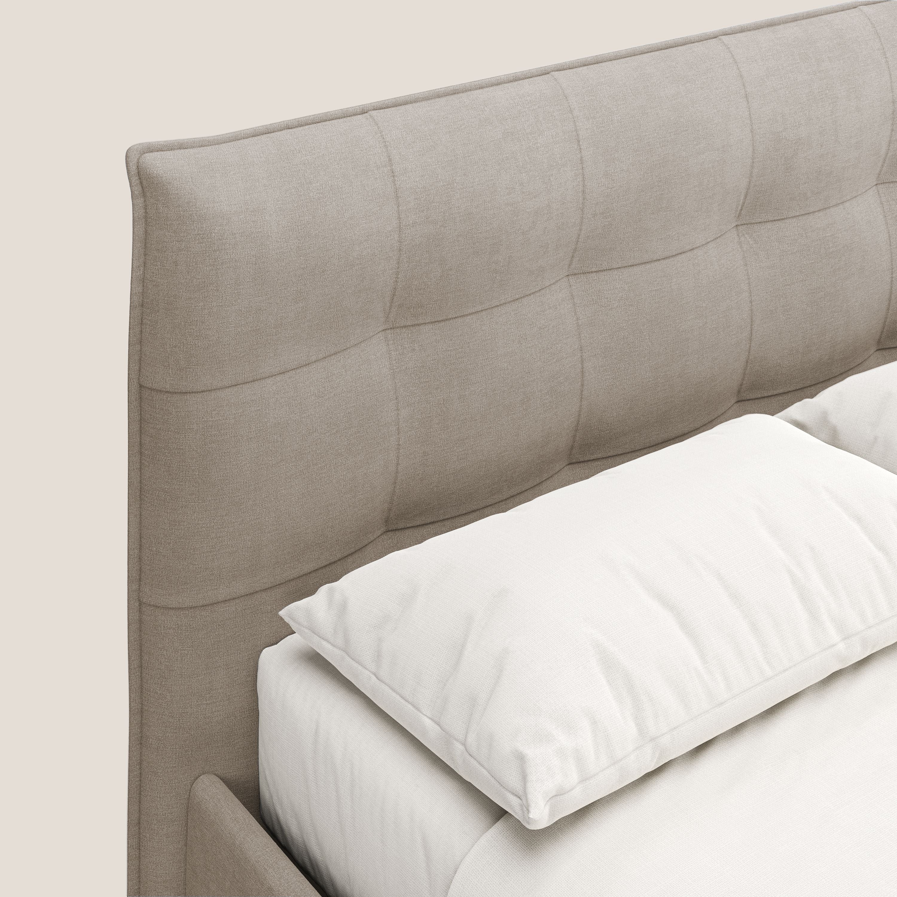 Liam letto contenitore con testata trapuntata in tessuto smacchiabile T17 beige - divani.store