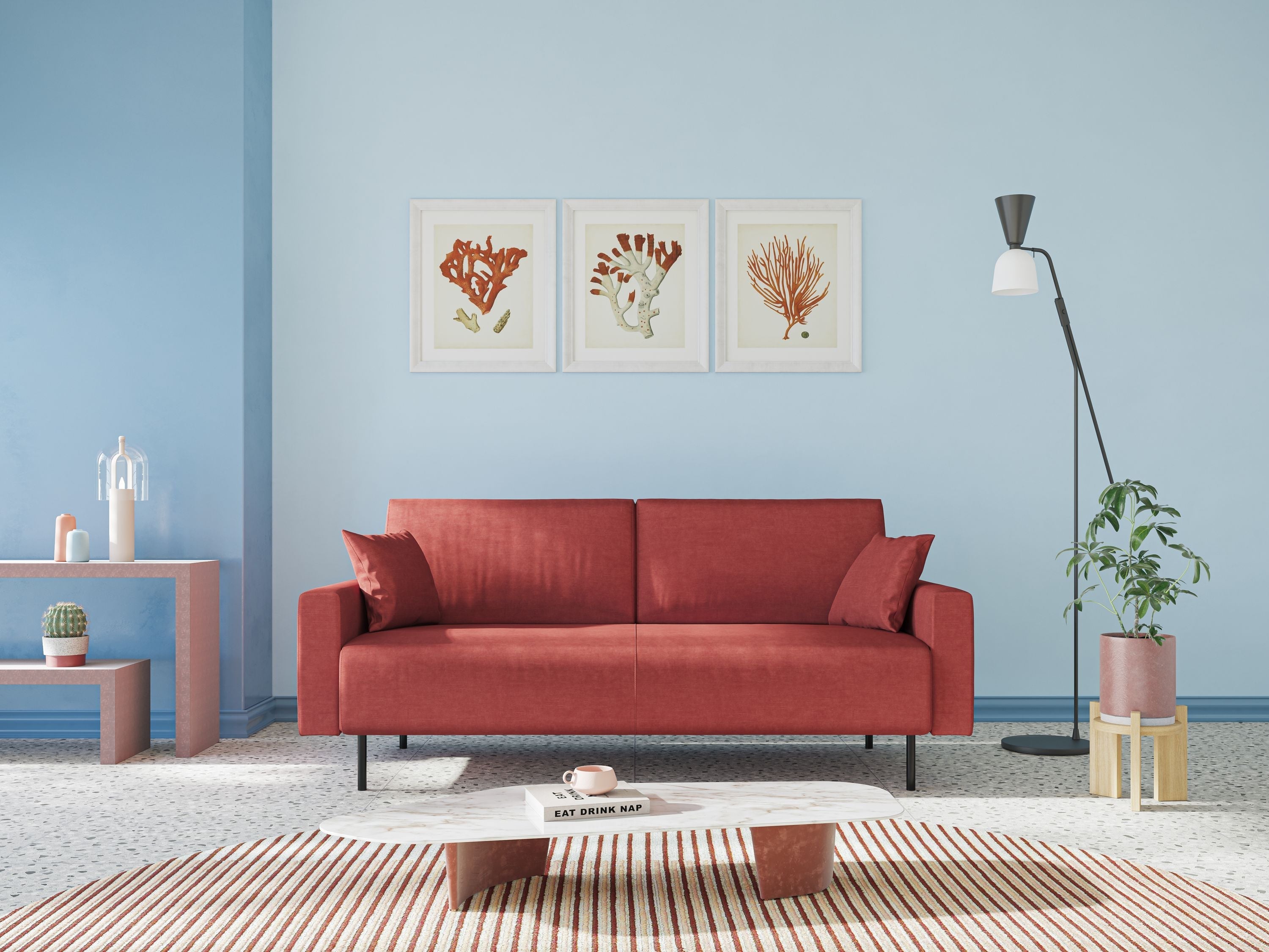 Arthur divano moderno in velluto morbido impermeabile T01 petrolio - divani.store