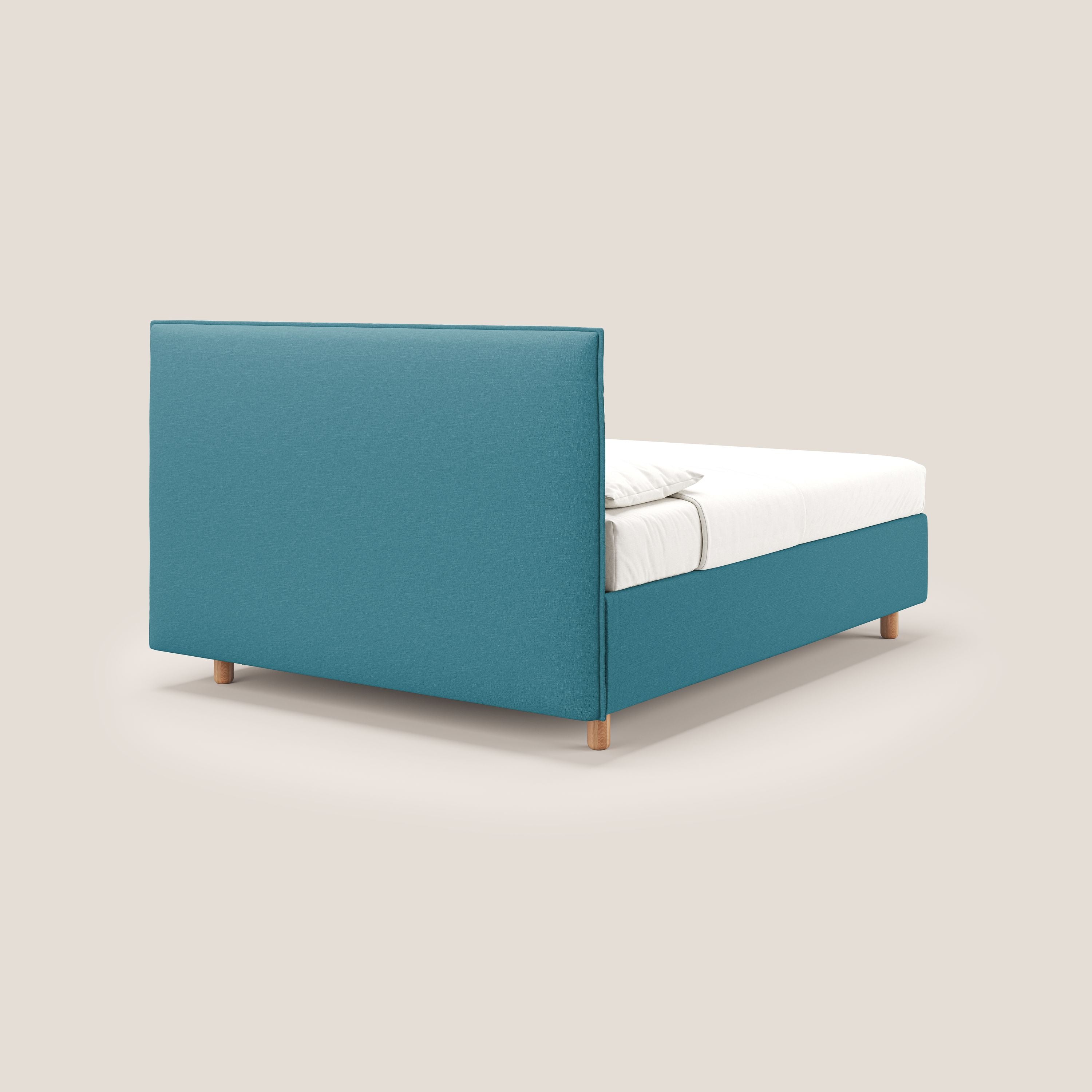 Lothar letto contenitore maxi dalle dimensioni contenute in tessuto impermeabile T13 azzurro - divani.store