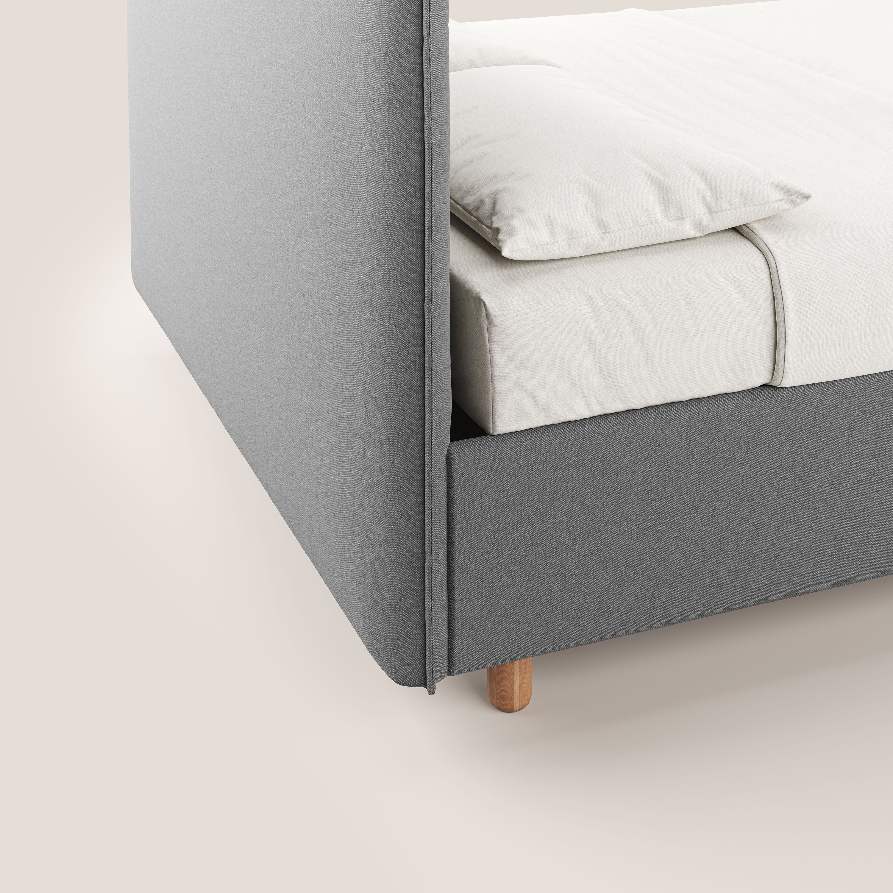 Lothar letto contenitore maxi dalle dimensioni contenute in tessuto impermeabile T13 grigio - divani.store