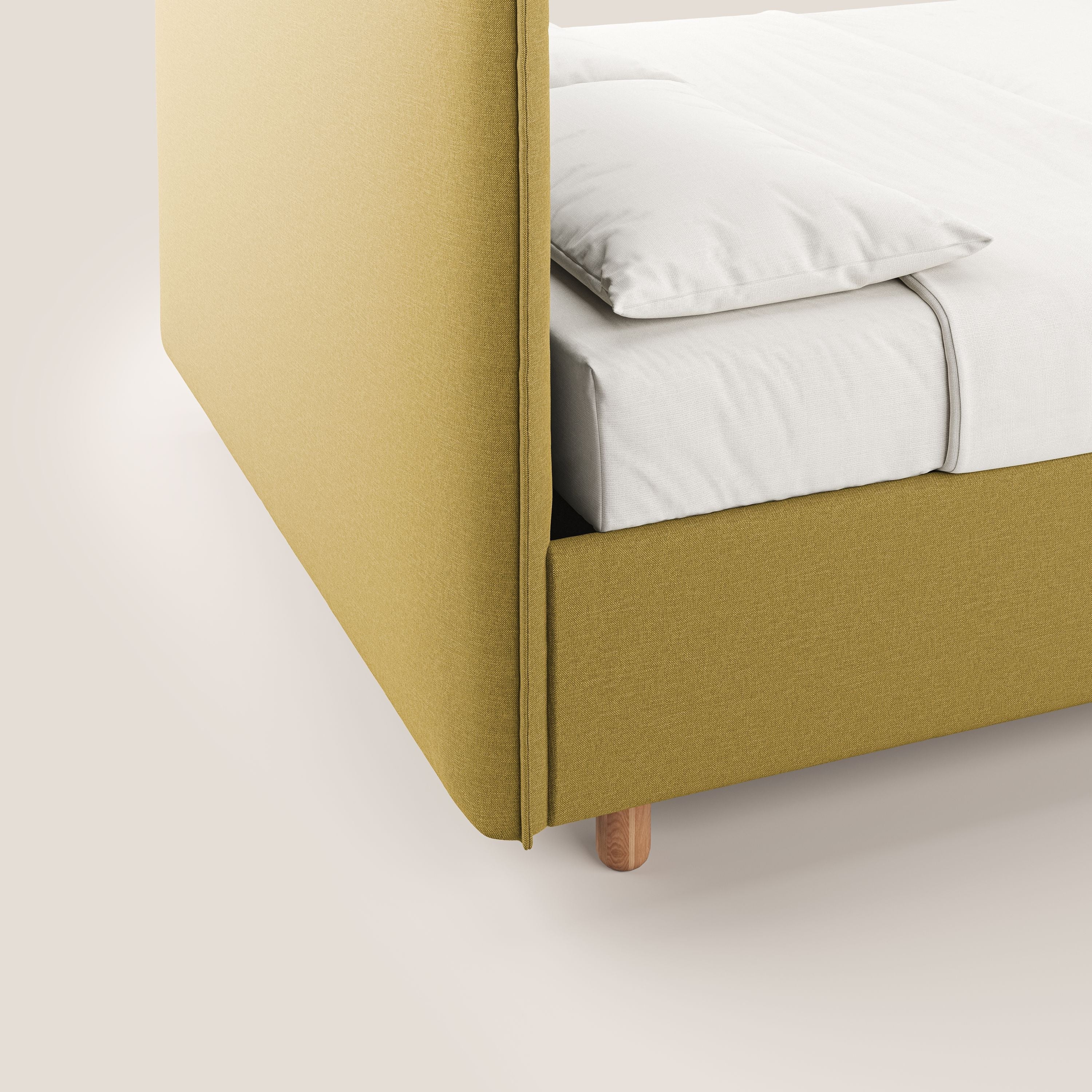 Lothar letto contenitore maxi dalle dimensioni contenute in tessuto impermeabile T13 giallo - divani.store