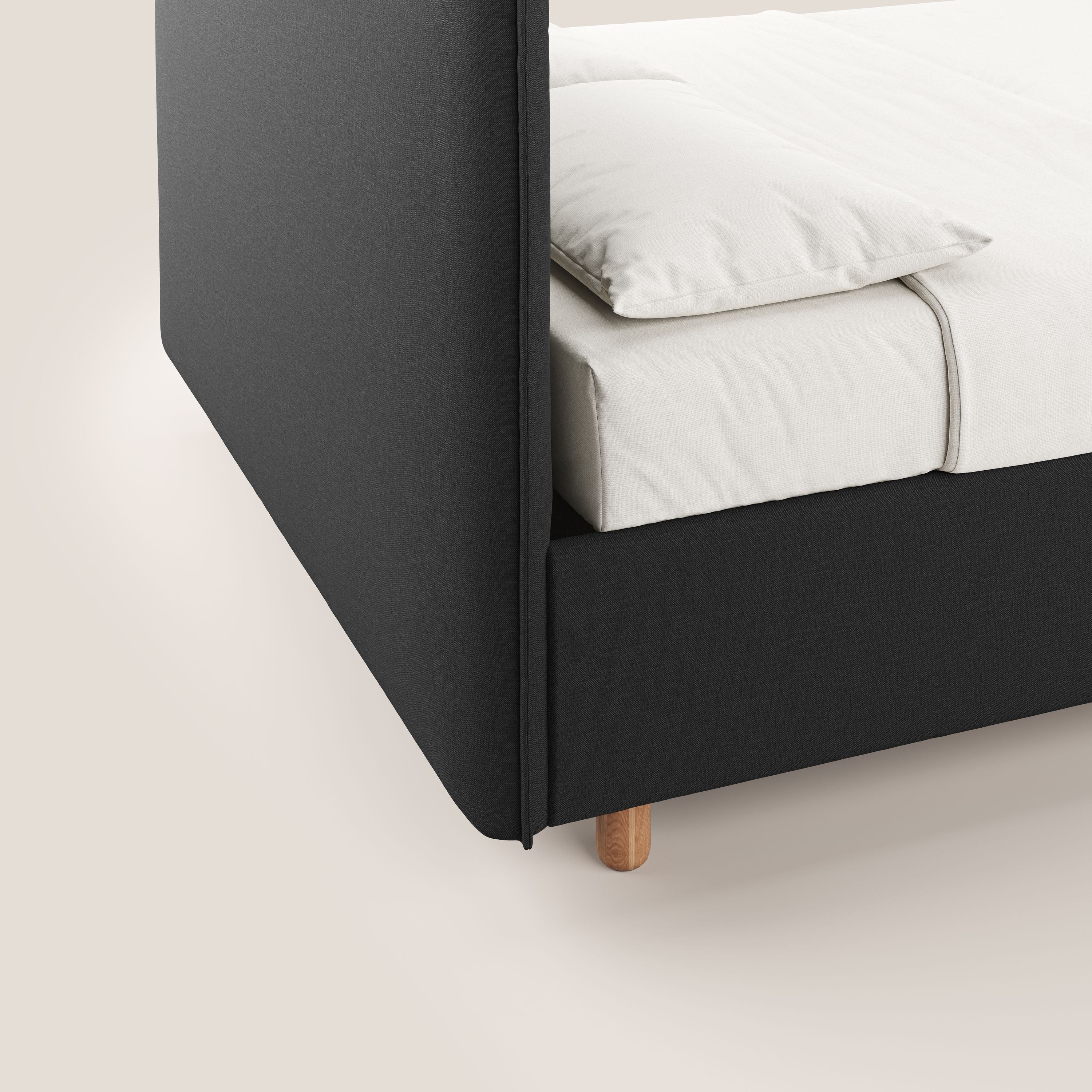 Lothar letto contenitore maxi dalle dimensioni contenute in tessuto impermeabile T13 antracite - divani.store