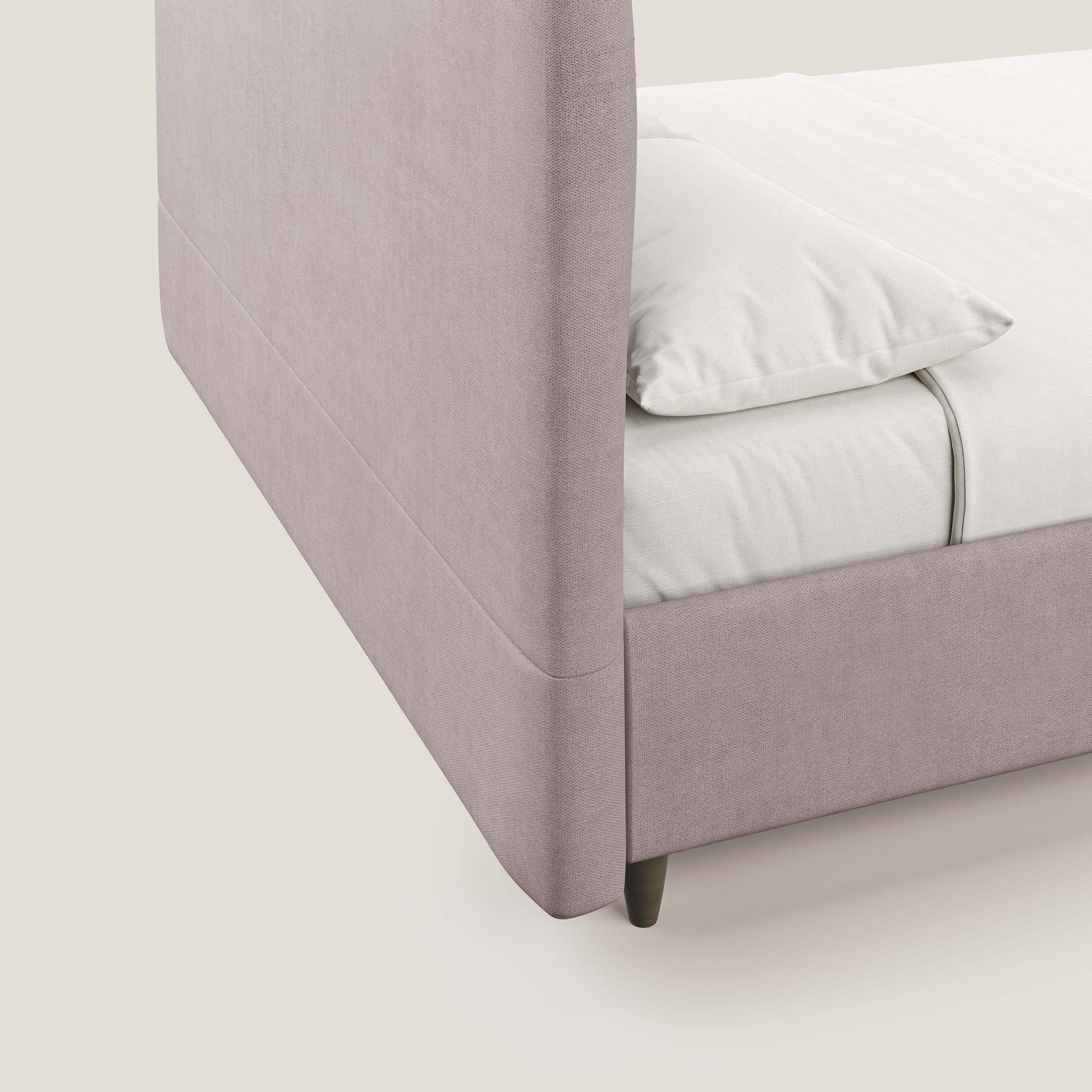 Martina letto imbottito contenitore in tessuto impermeabile T02 rosa - divani.store