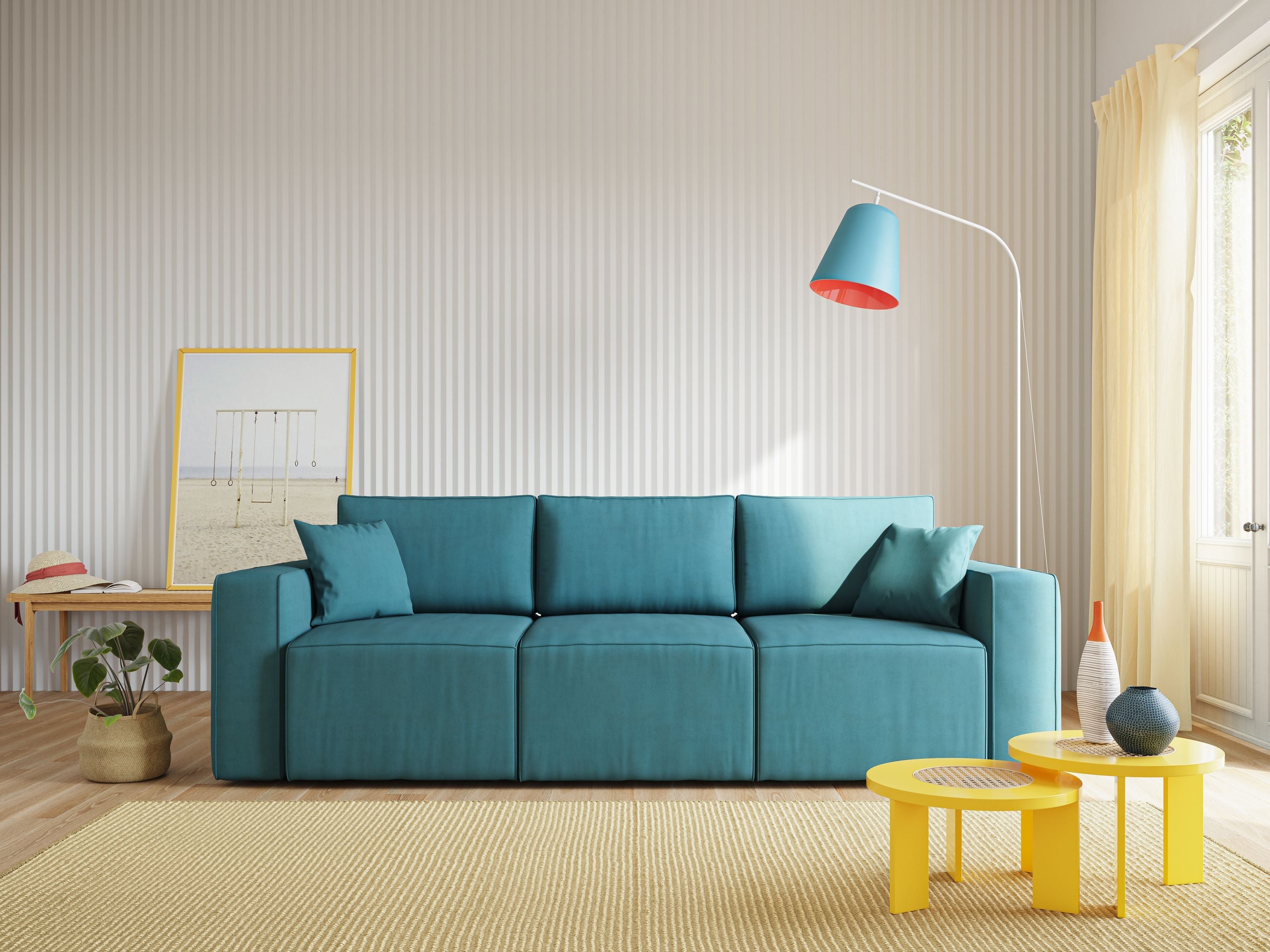 Morfeo divano con 3 sedute estraibili in morbido tessuto impermeabile T02 marrone - divani.store