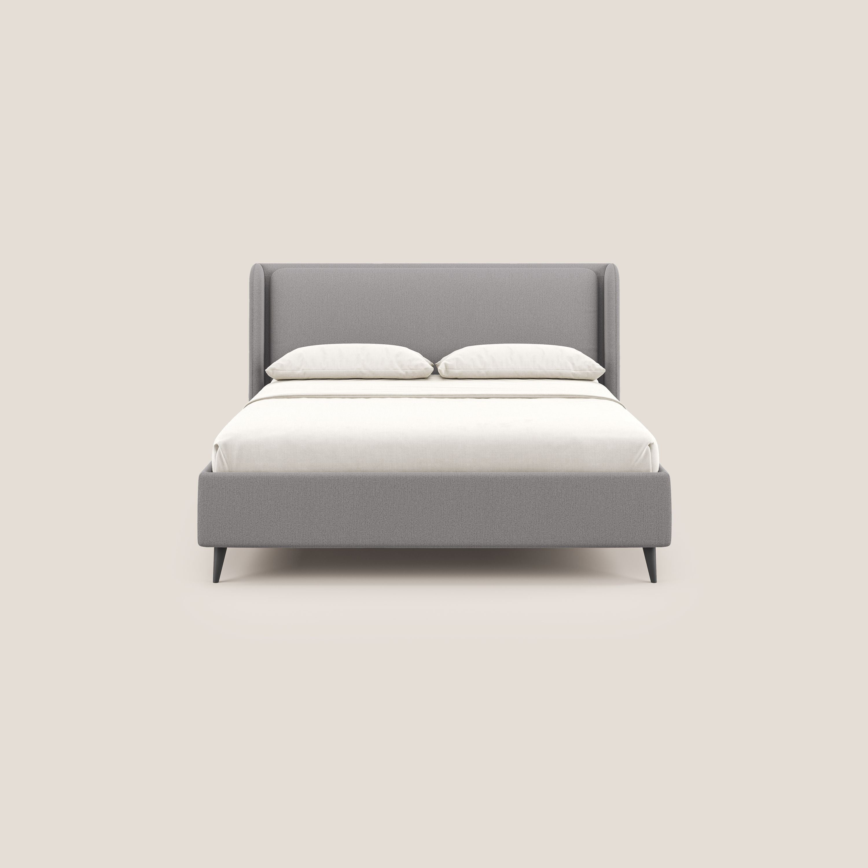 Nadine letto contenitore di design e comfort Italiano in tessuto impermeabile T19 grigio - divani.store