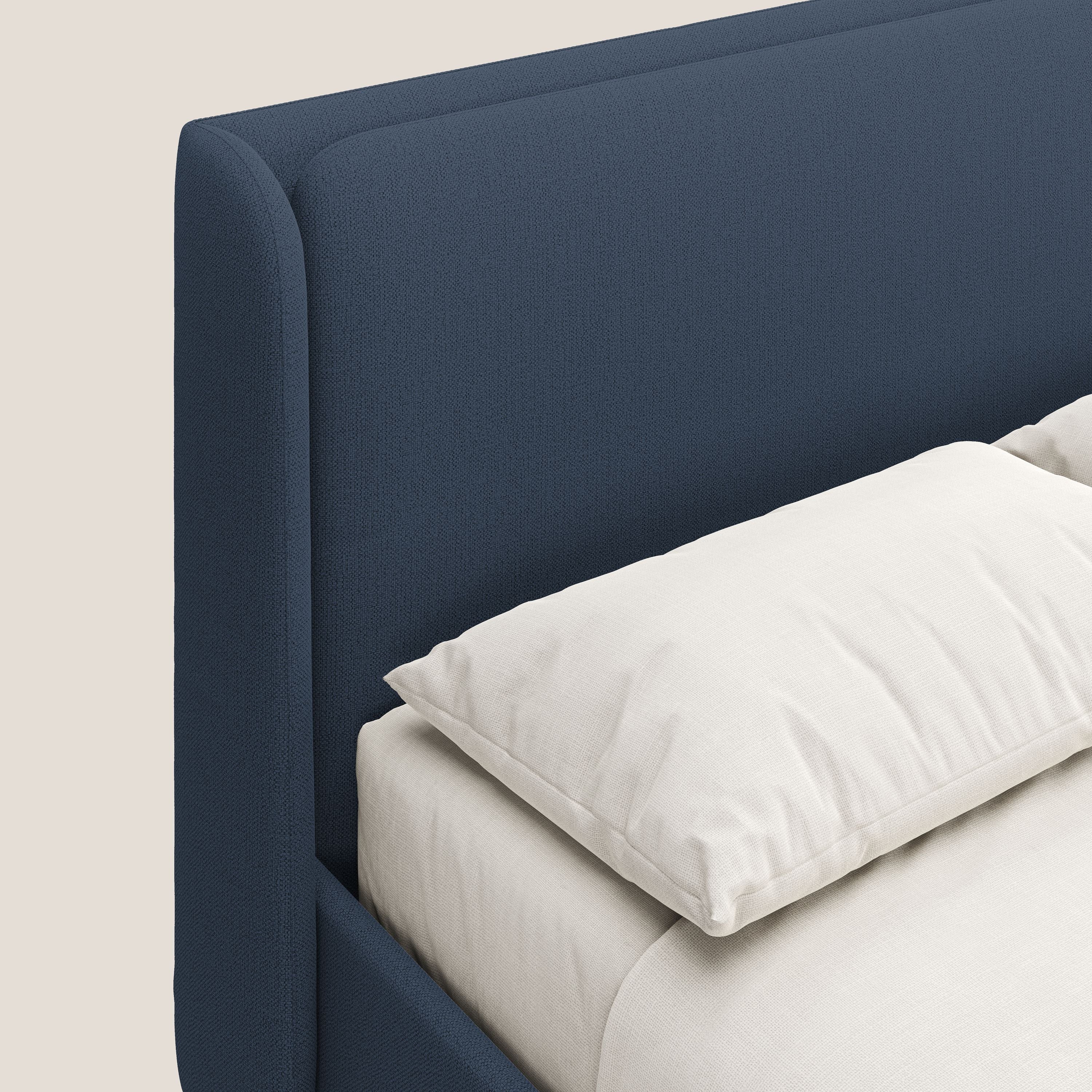 Nadine letto contenitore di design e comfort Italiano in tessuto impermeabile T19 blu - divani.store