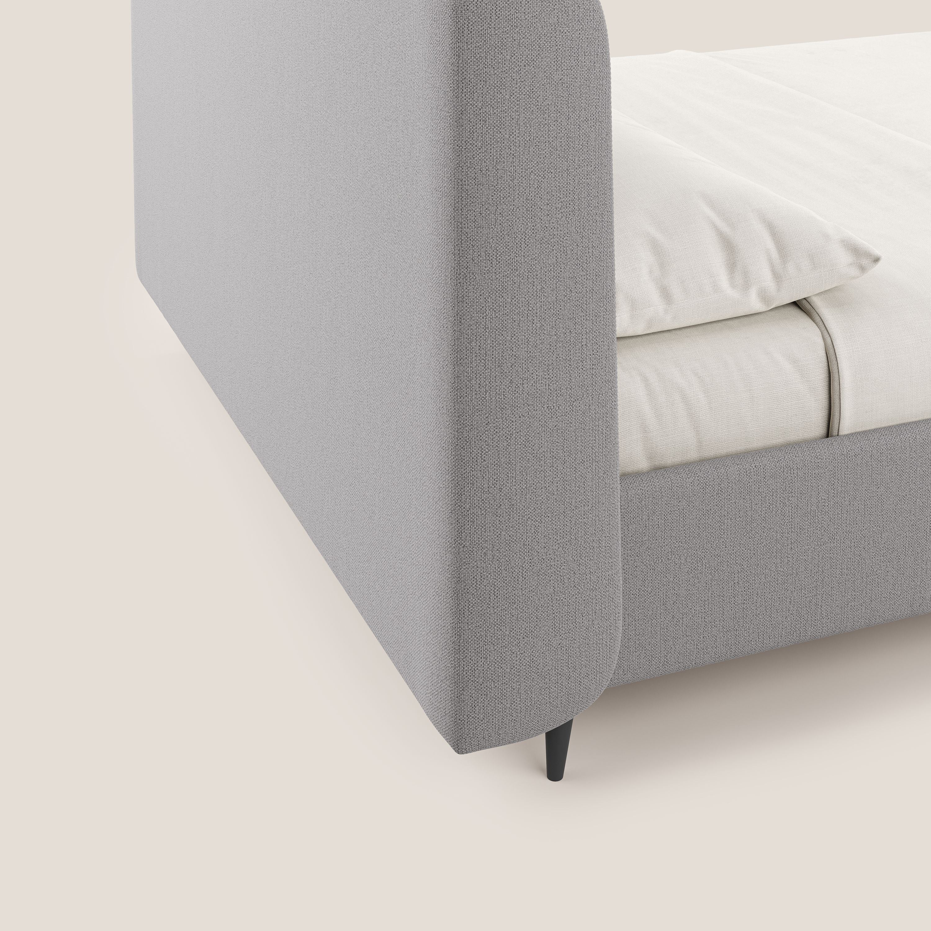Nadine letto contenitore di design e comfort Italiano in tessuto impermeabile T19 grigio - divani.store