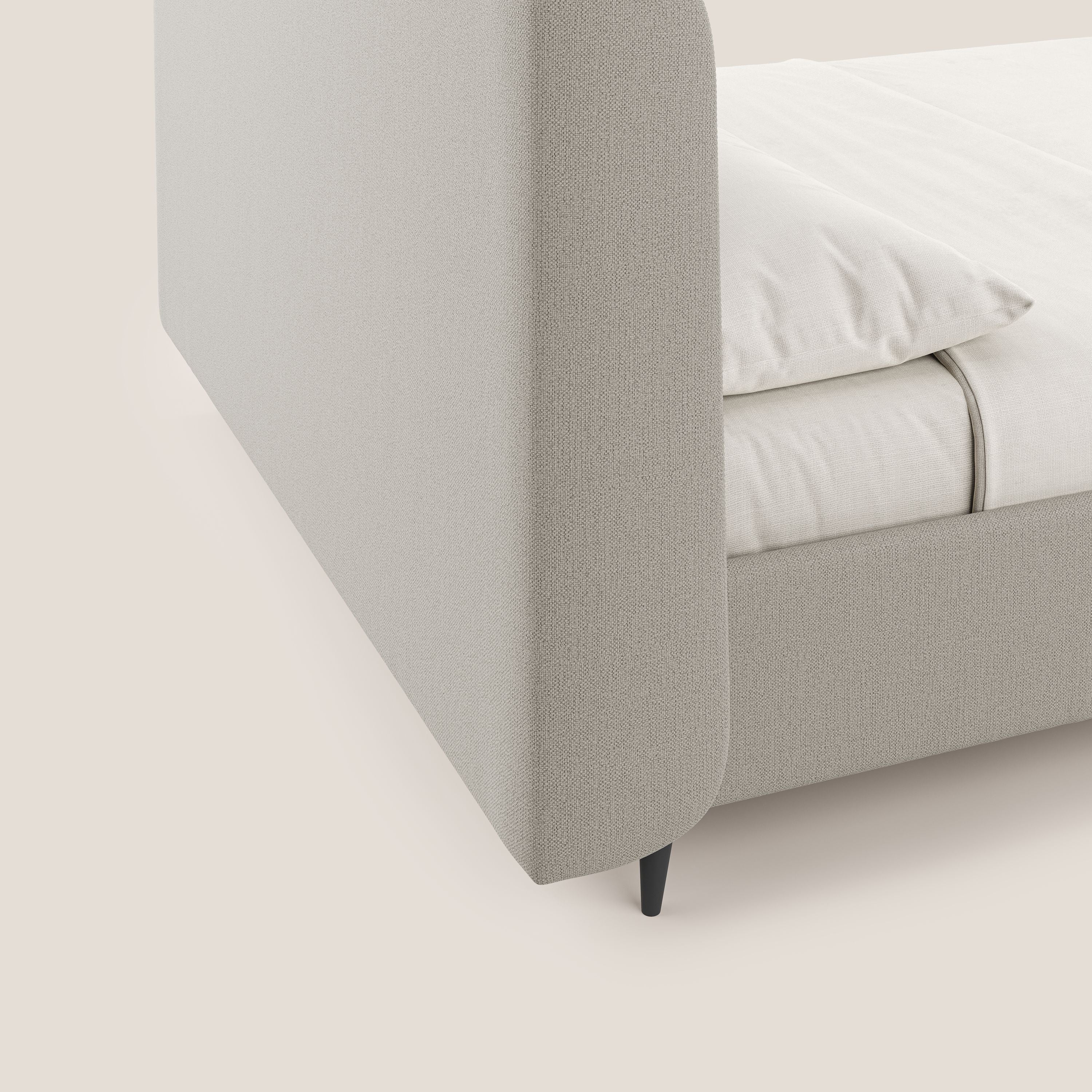 Nadine letto contenitore di design e comfort Italiano in tessuto impermeabile T19 panna - divani.store