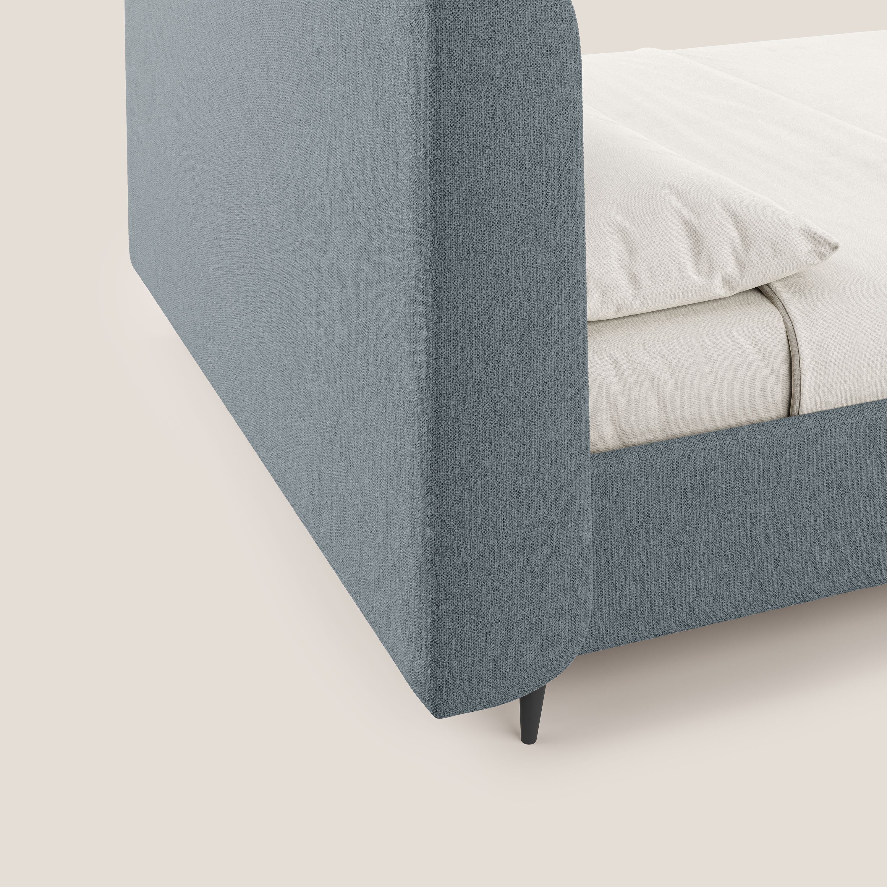 Nadine letto contenitore di design e comfort Italiano in tessuto impermeabile T19 carta da zucchero - divani.store