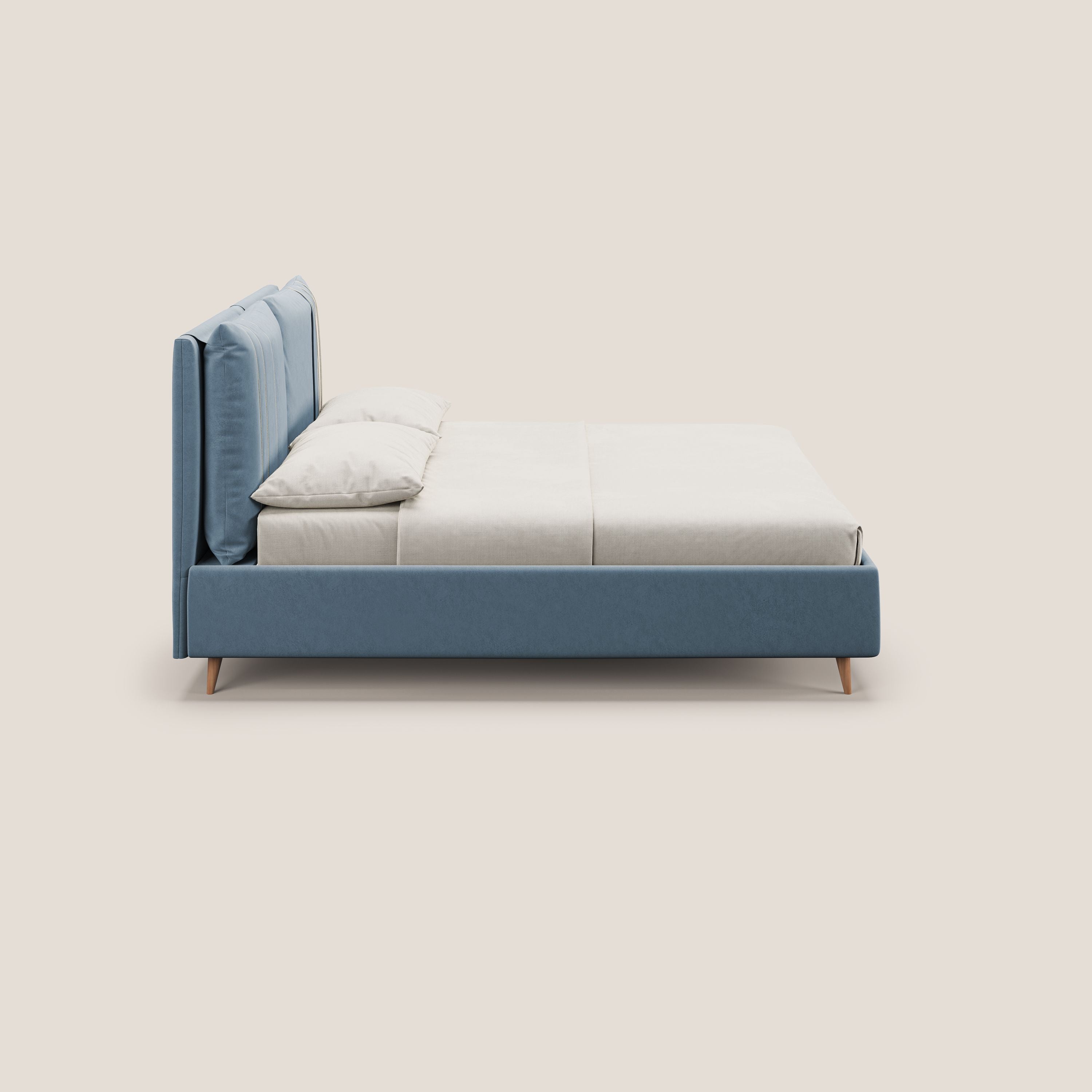 Nathan letto contenitore con cuscini regolabili con tasche in microfibra velluto impermeabile T09 carta da zucchero - divani.store