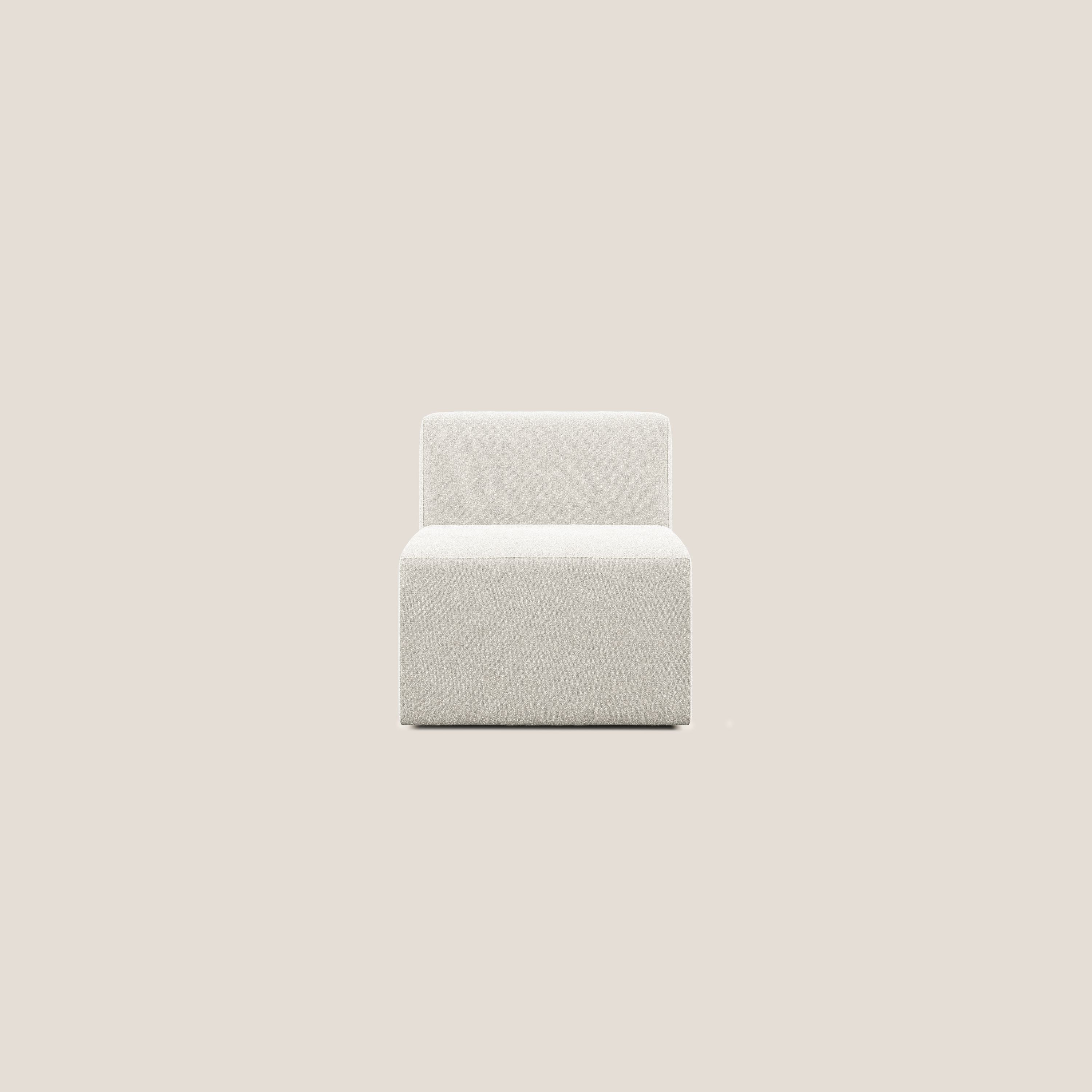 Nettuno modulo poltrona centrale in morbido tessuto bouclè T07 bianco - divani.store