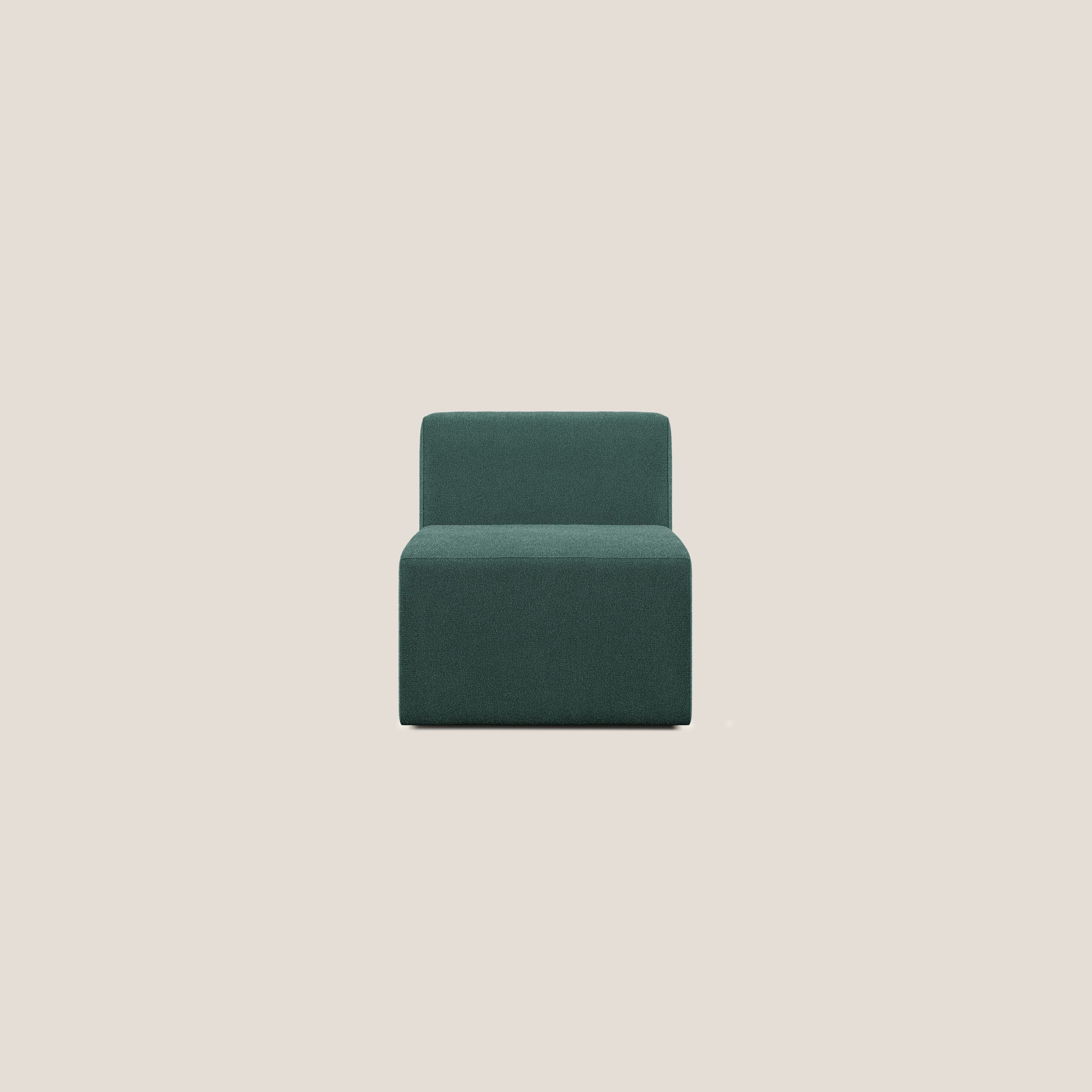 Nettuno modulo poltrona centrale in morbido tessuto bouclè T07 verde - divani.store