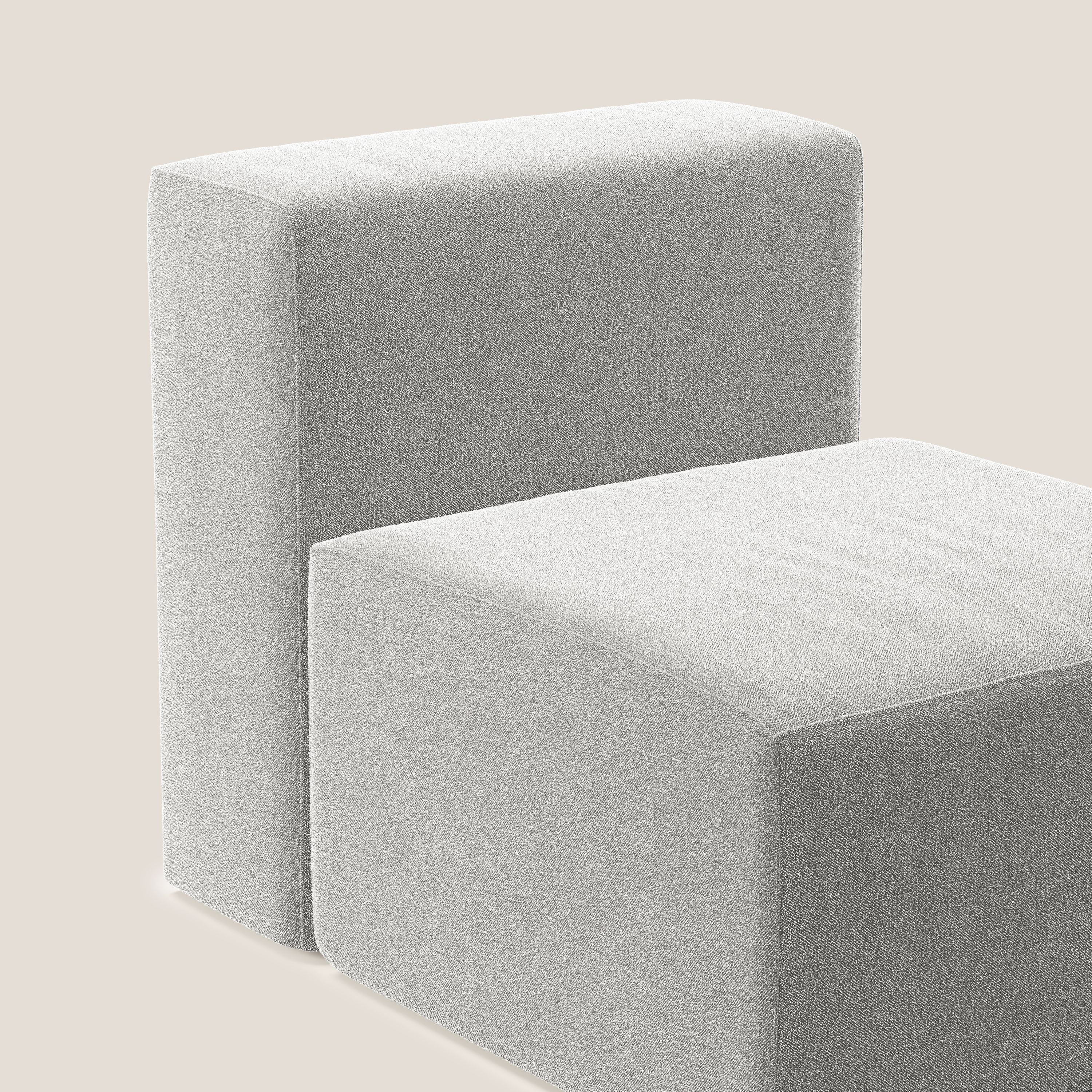 Nettuno modulo poltrona centrale in morbido tessuto bouclè T07 grigio - divani.store