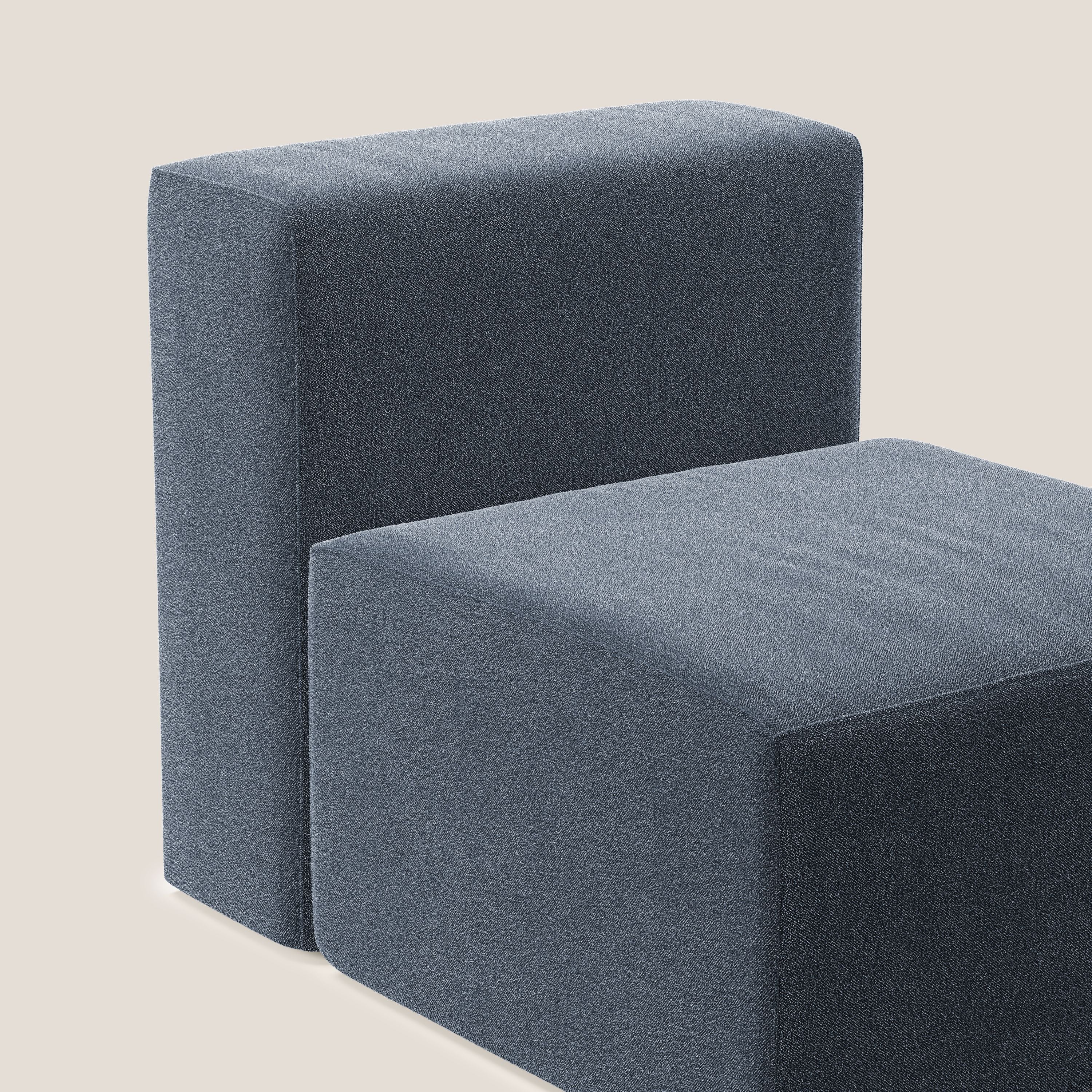 Nettuno modulo poltrona centrale in morbido tessuto bouclè T07 blu - divani.store