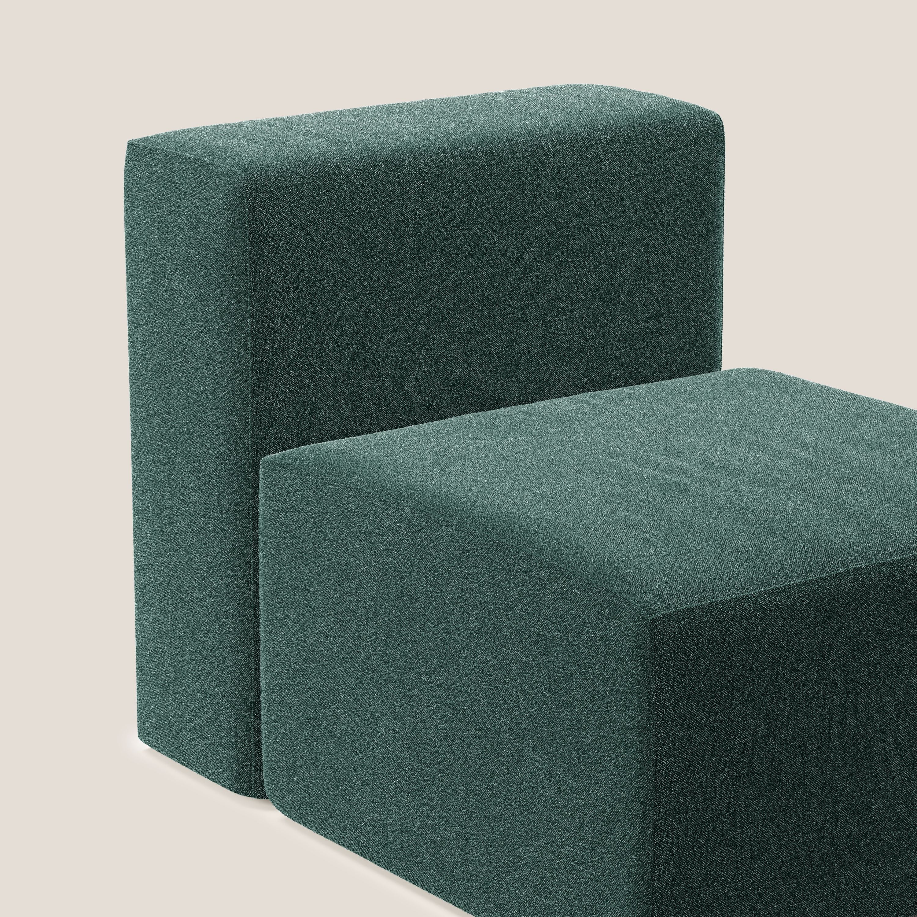 Nettuno modulo poltrona centrale in morbido tessuto bouclè T07 verde - divani.store