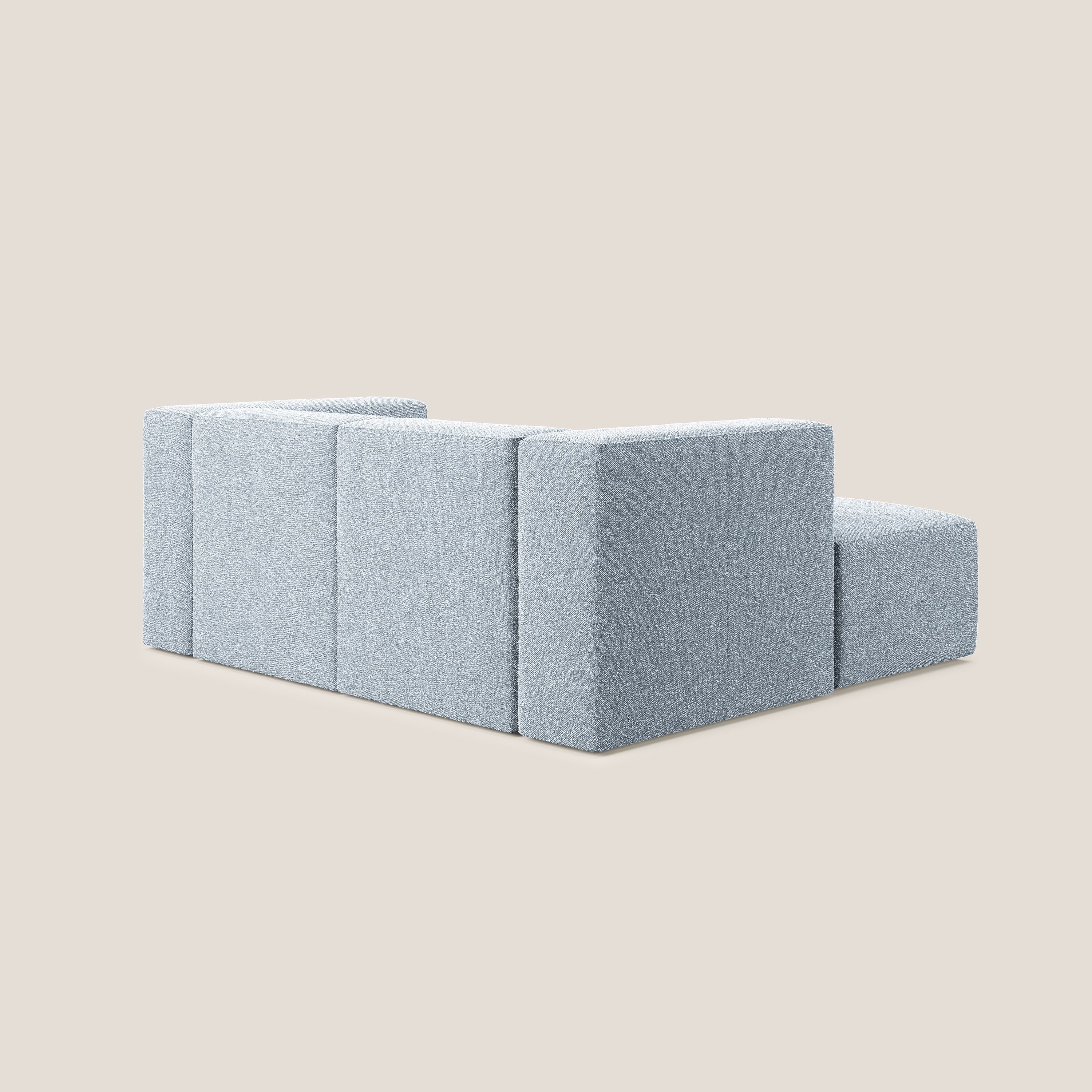 Nettuno divano angolare modulare reversibile e componibile in morbido tessuto bouclè T07 carta da zucchero - divani.store