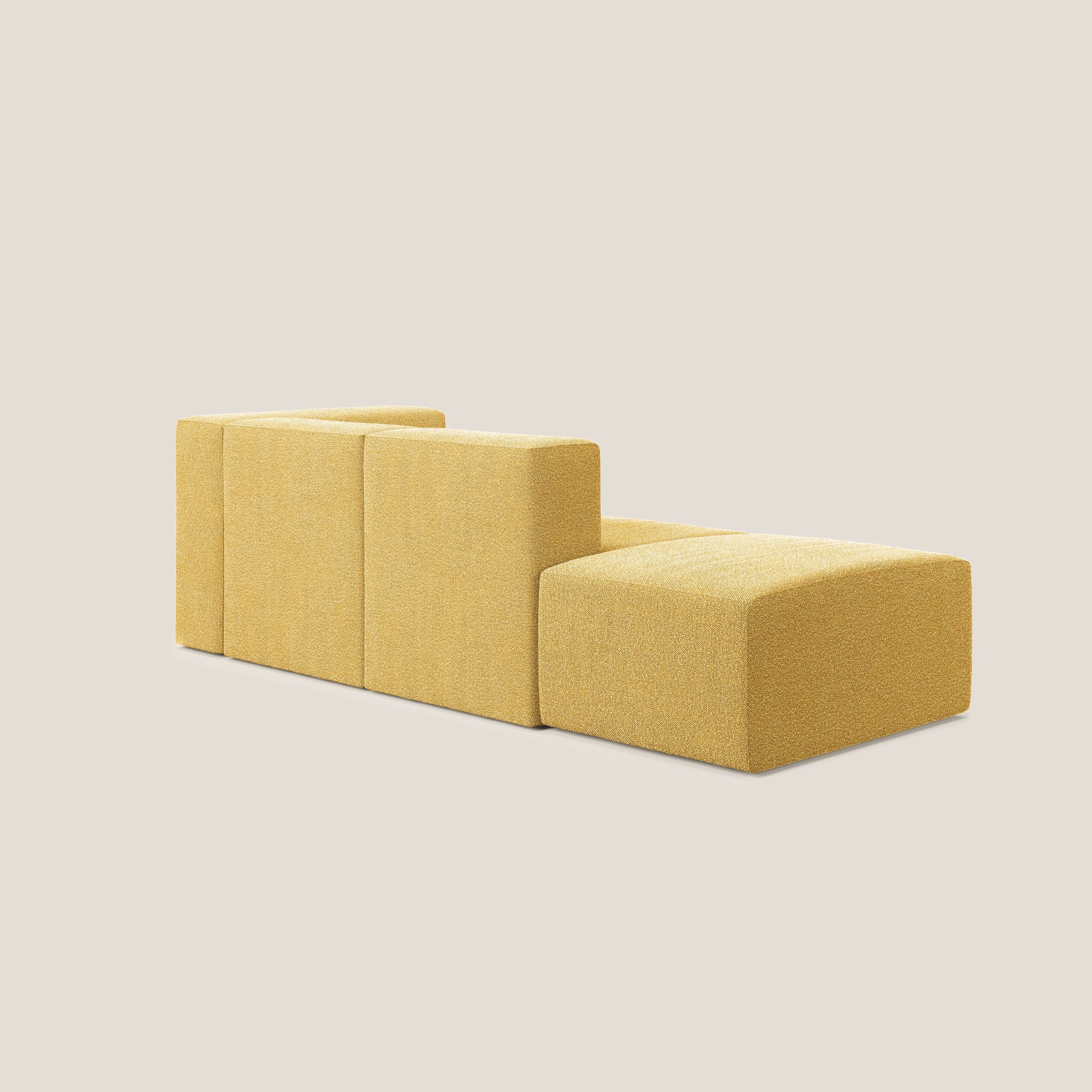 Nettuno divano lineare modulare e componibile in morbido tessuto bouclè T07 giallo - divani.store